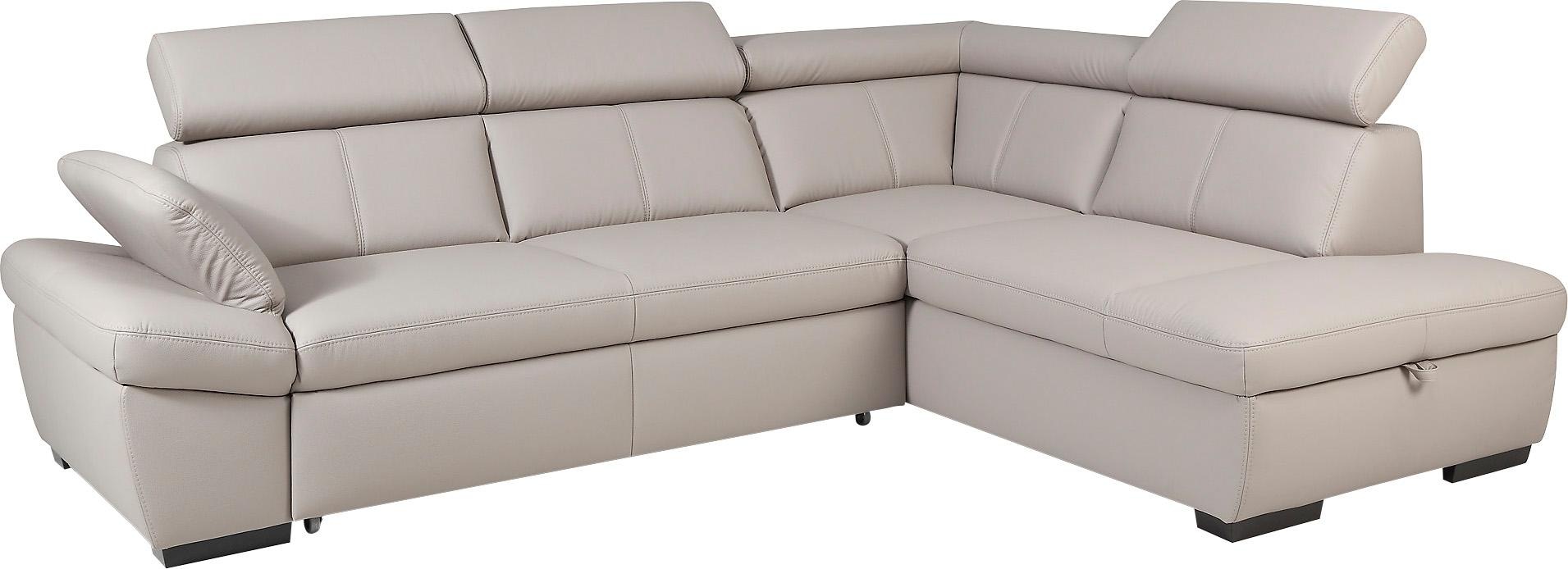 exxpo - sofa fashion Ecksofa »Salerno, klassisch modernes Funktionssofa, hoher Sitzkomfort, L-Form«, inkl. Kopf- und Armteilverstellung, wahlweise mit Bettfunktion