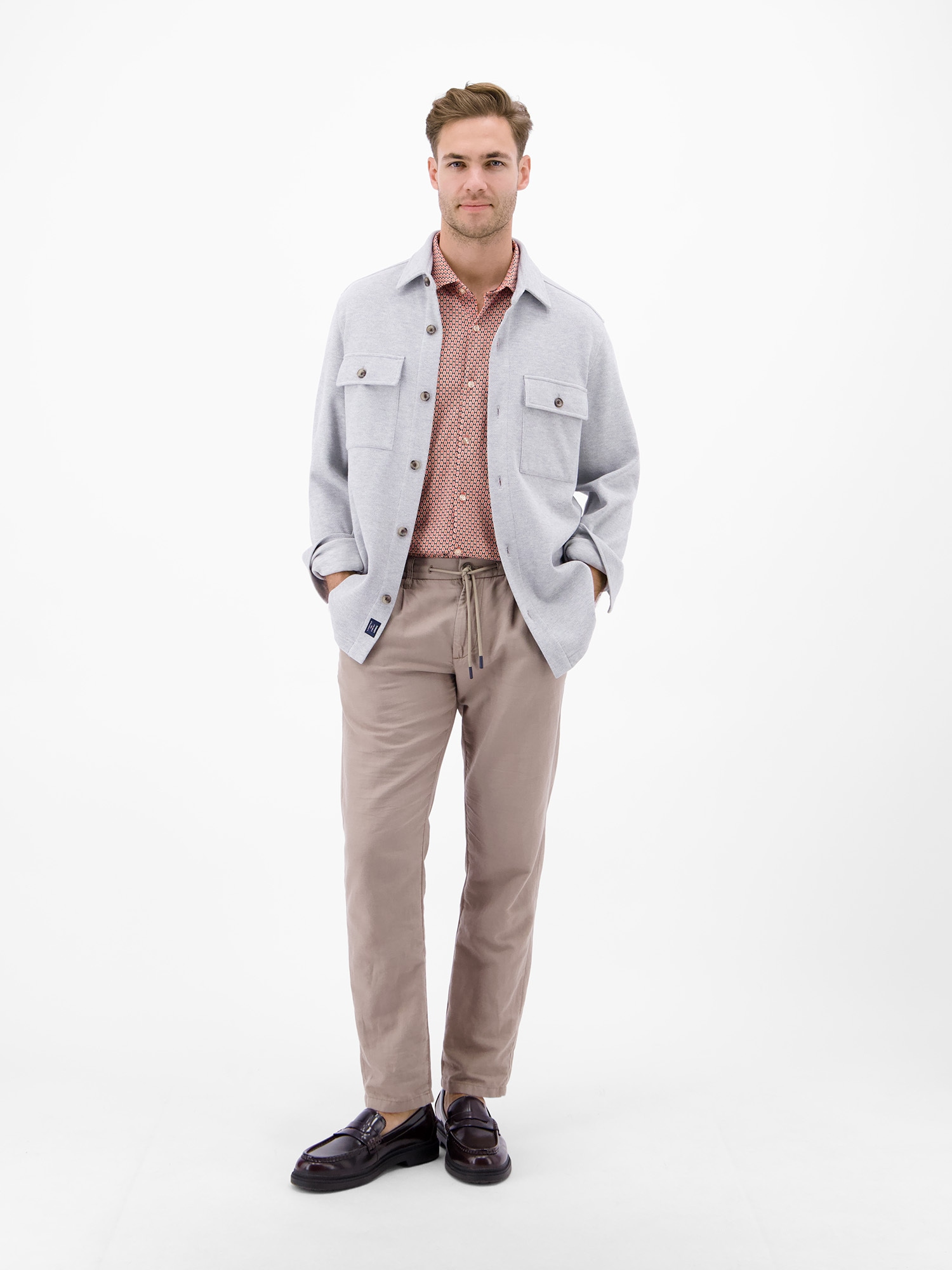 LERROS Kurzarmhemd »1/2 Hemd mit Minimalprint, 100 % Baumwolle«