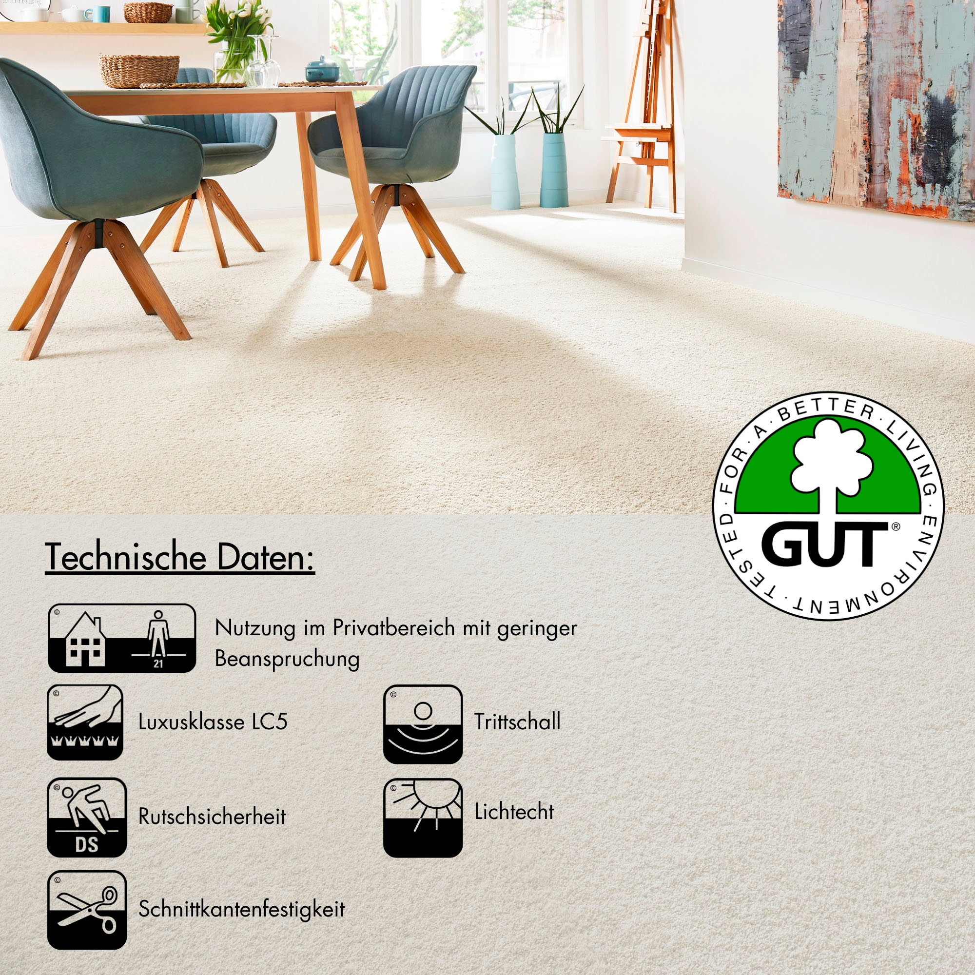 Andiamo Teppichboden »Softness, Velours, Made in Belgium«, rechteckig, 17 mm Höhe, Uni Farben, Breite 400 cm, besonders weich, Wohnzimmer, Schlafzimmer