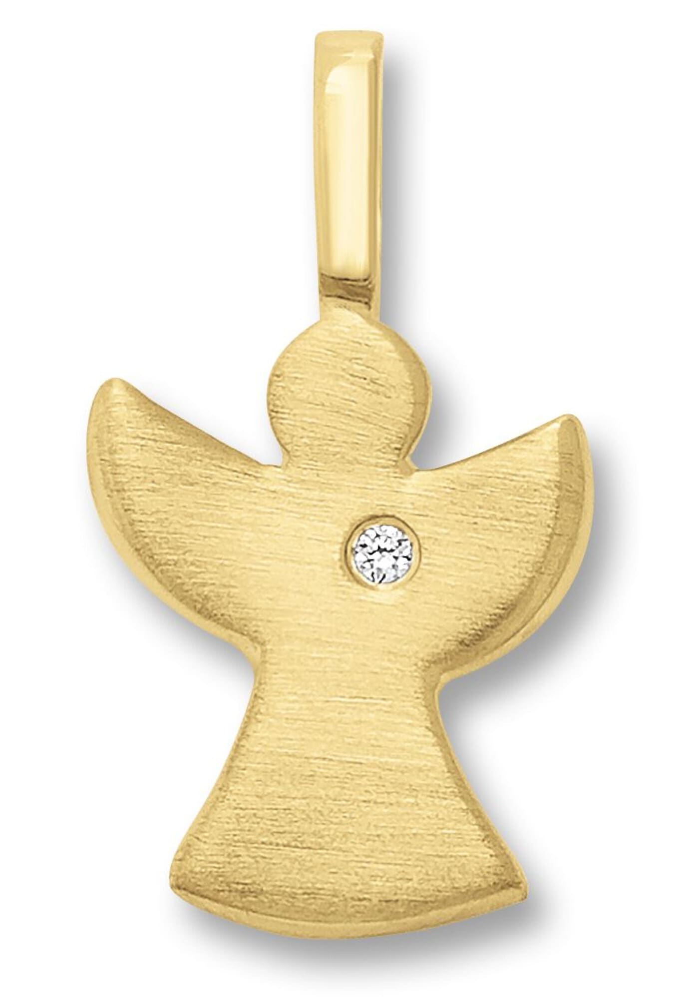 ONE ELEMENT Kettenanhänger »Zirkonia Engel Anhänger aus 333 Gelbgold«