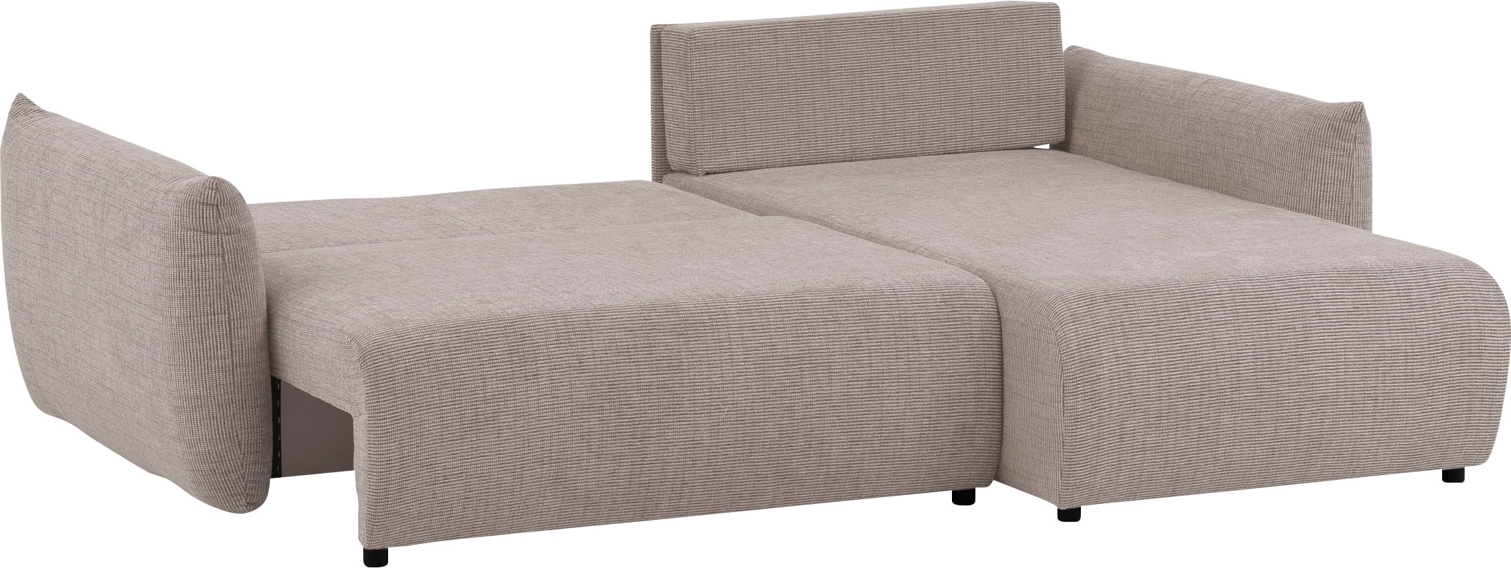 INOSIGN Ecksofa »MAVAS Schlafsofa mit Bettkasten, L-Form,«, ca.257/127cm (Liegefläche 212/145 cm), Cord, Chenille, Struktur