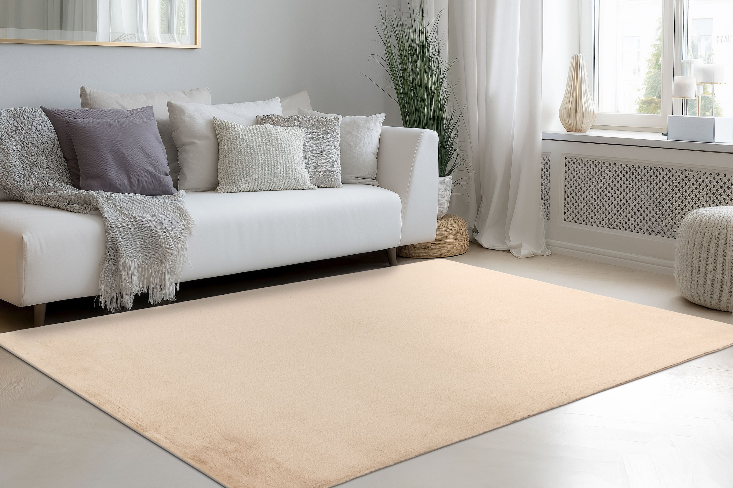 Kayoom Hochflor-Teppich »Emperor 525« rechteckig 23 mm Höhe weicher Hochflor, Fell Haptik, Wohnzimmer