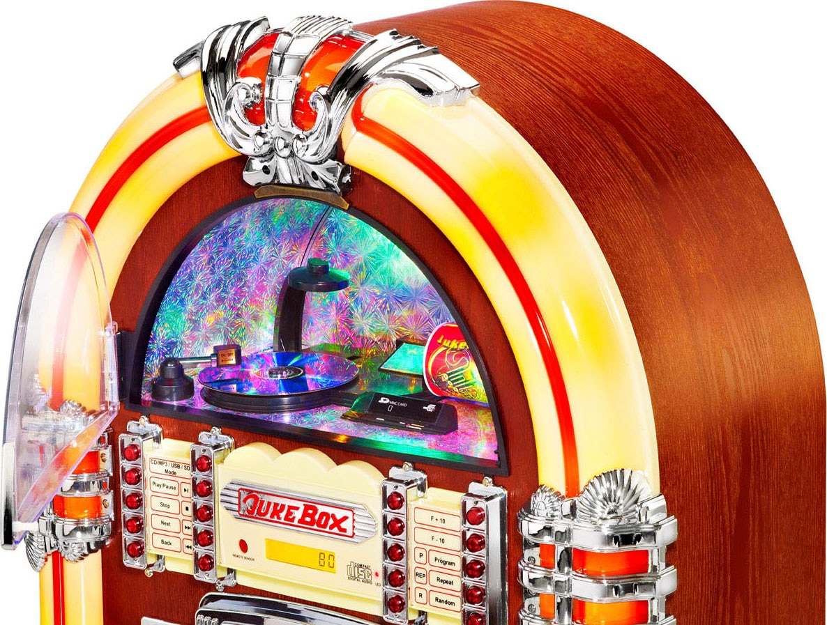 Karcher Retro-Radio »JB 6604«, (40 W), Musikbox Retro mit CD-Spieler, LED-Lightshow, Radio, USB