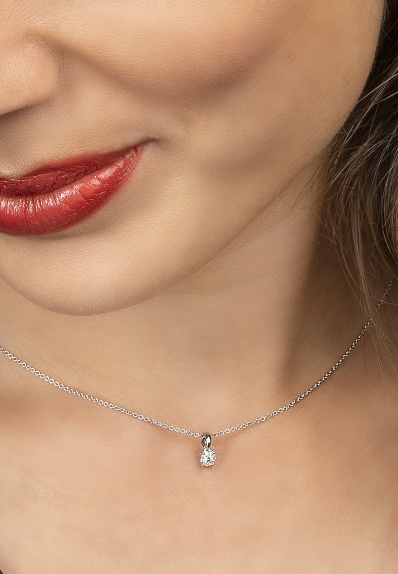 ONE ELEMENT Kette und Anhänger Set »Schmuckset - Set mit Halskette 0,15 ct Diamant-Brillant Invisible Anhänger aus 585 Weißgold«