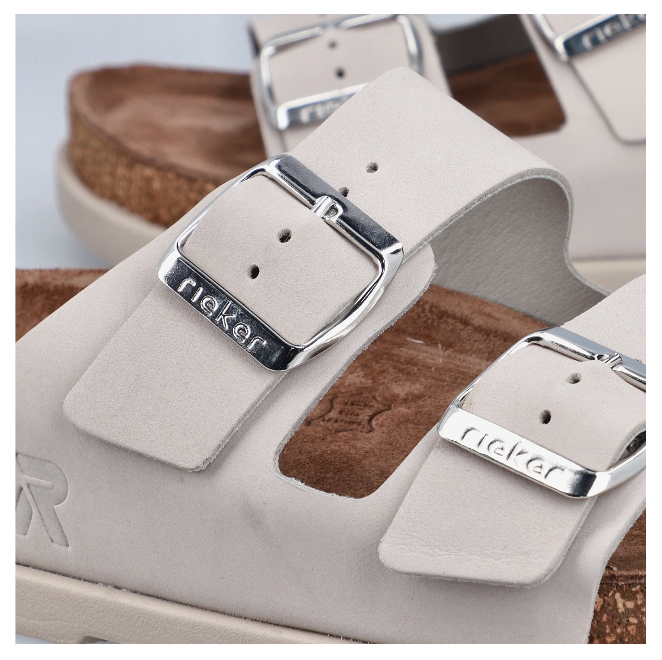 Rieker Pantolette  Hausschuh, Sommerschuh, Strandschuh, Zweischnaller mit Softfußbett