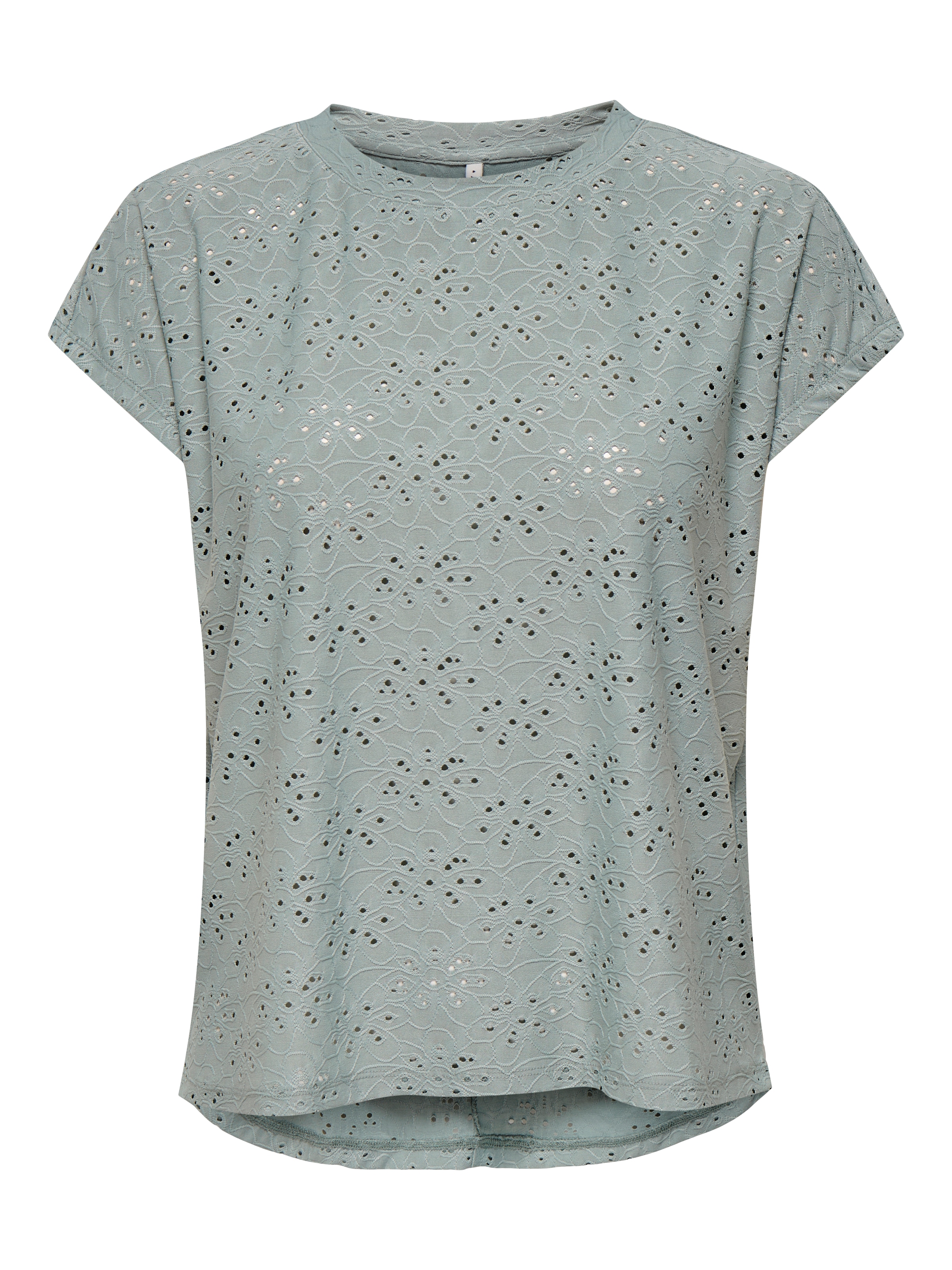 ONLY Kurzarmshirt »ONLSMILLA LIFE S/S TOP JRS NOOS« regular fit, modisch, Single Jersey, Materialmix, Rundhals