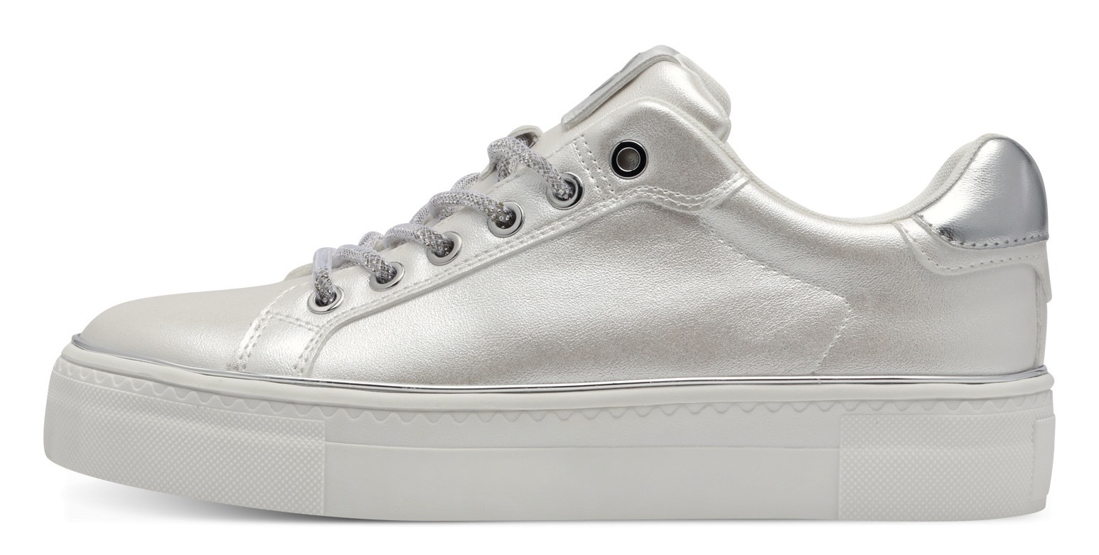 Tamaris Plateausneaker, Freizeitschuh, Halbschuh, Schnürschuh, Kontrastbesatz an der Ferse