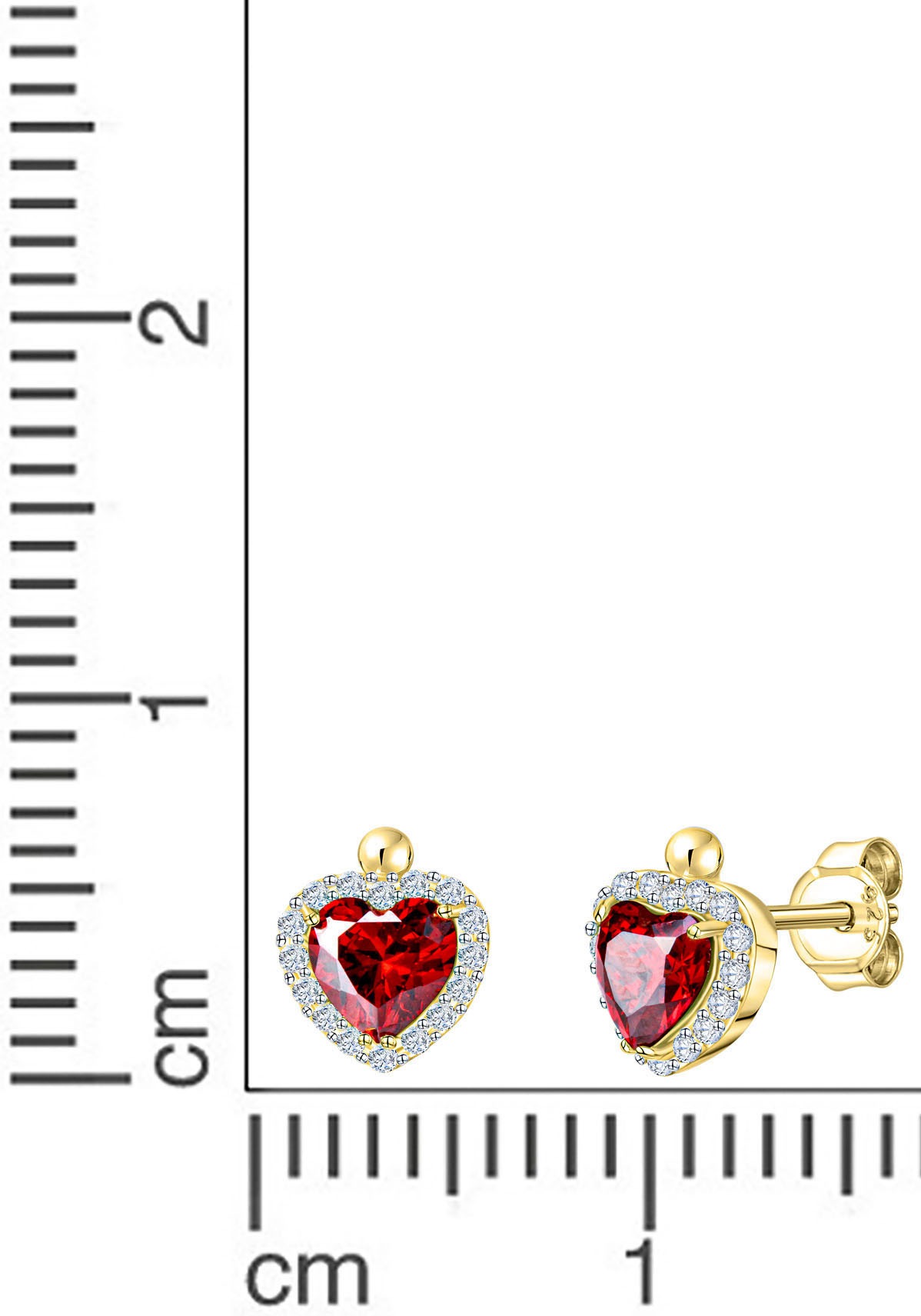 Firetti Paar Ohrstecker »Schmuck Geschenk Gold 375 Ohrschmuck Herz«, mit Zirkonia (synth.)