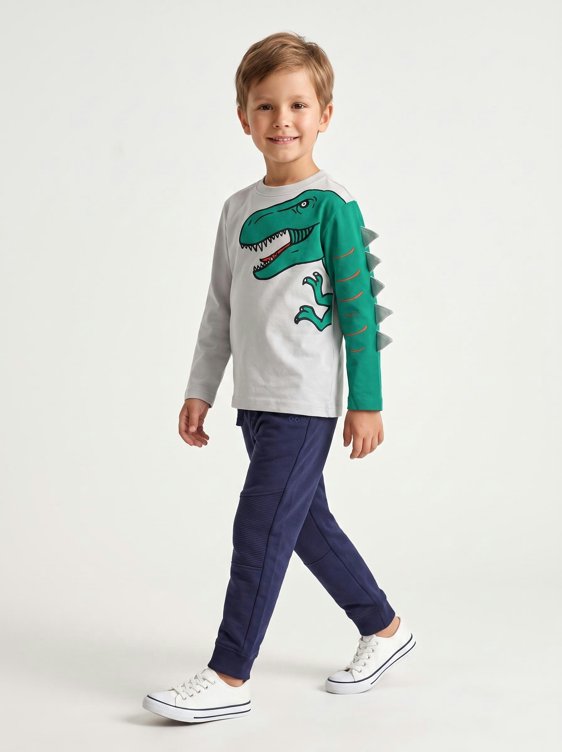 Blue Seven Langarmshirt mit außergewöhnlichem, hochwertigen Dino-Motiv