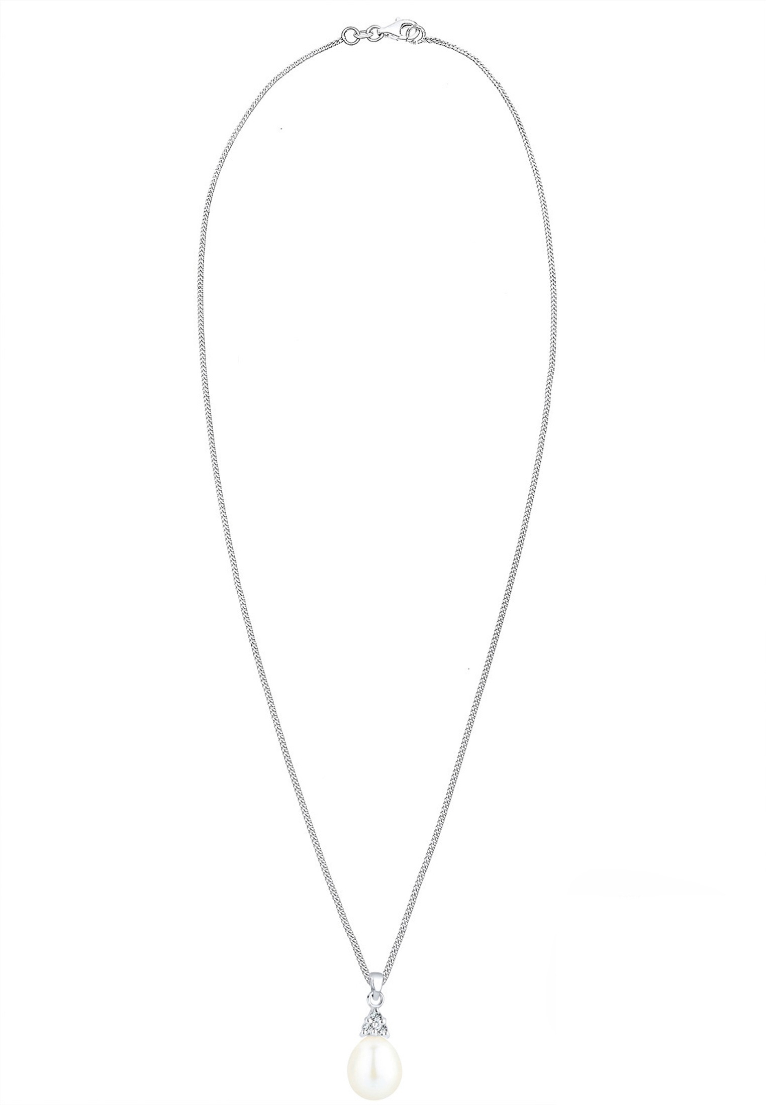 Elli Silberkette »Halskette Kristalle Süßwasserzuchtperle Weiß 925 Sterling Silber«