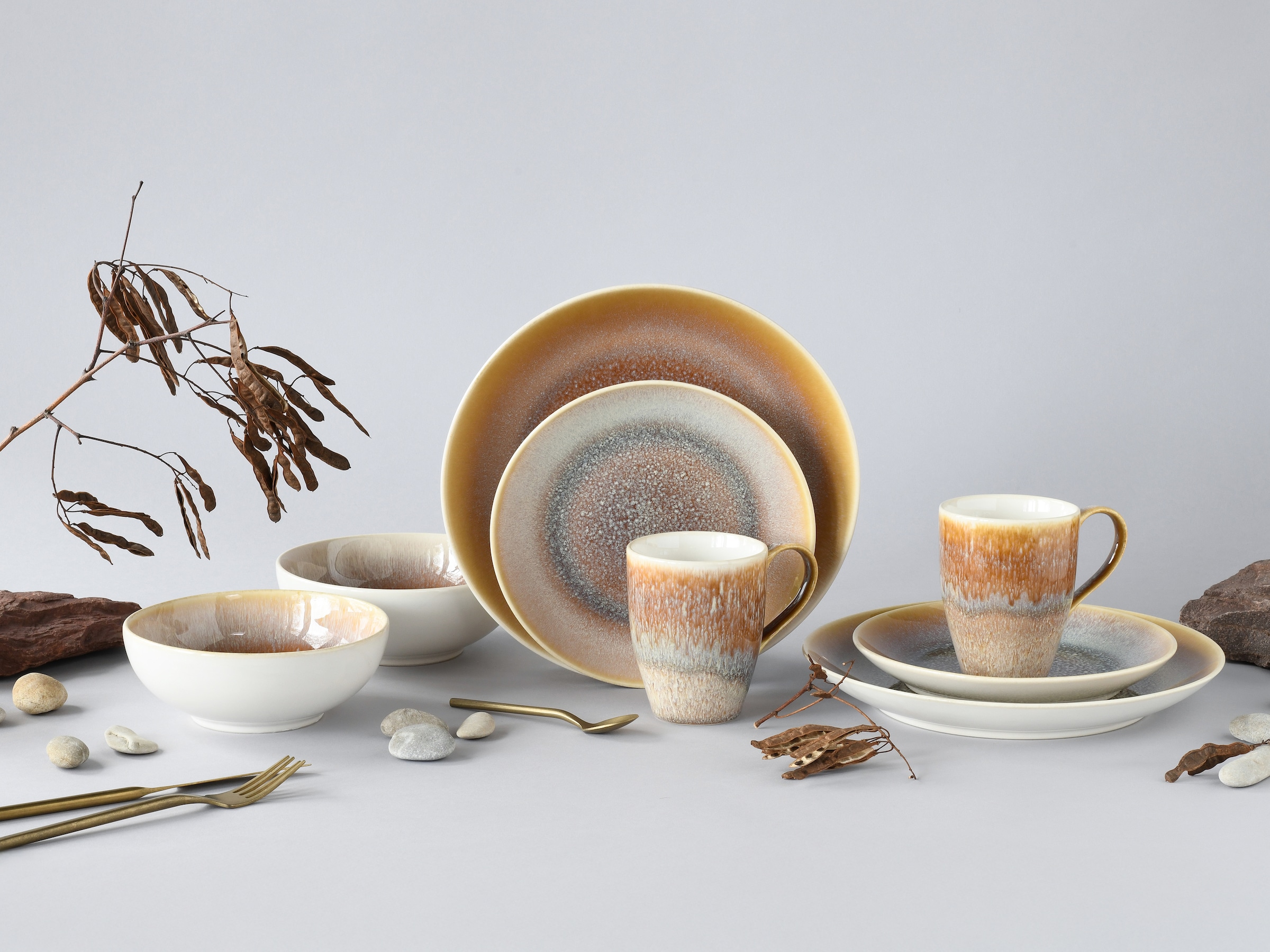 CreaTable Kombiservice »Caldera« irisierende Glasur