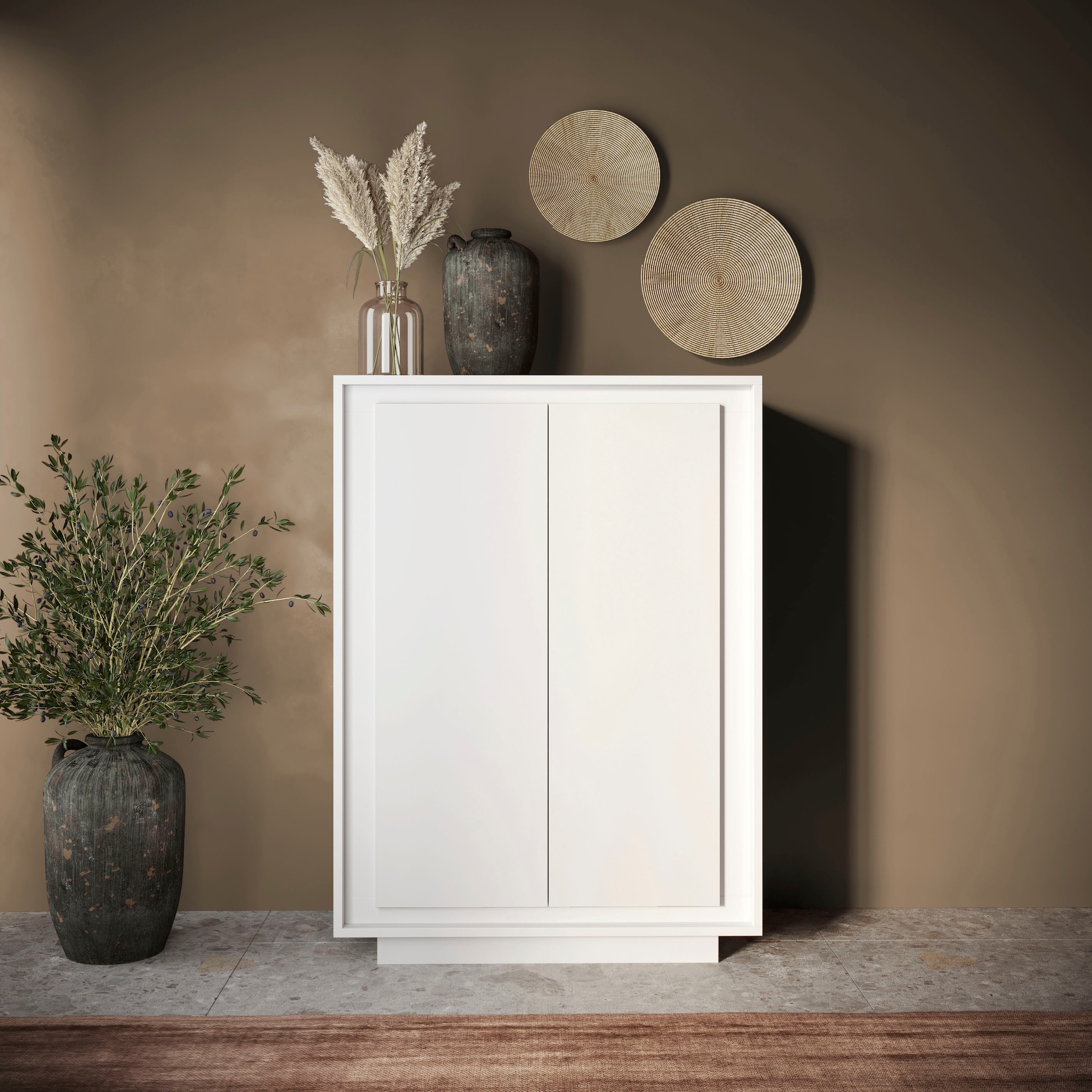Home affaire Highboard »Sky, B/H 106/171 cm, Stauraumschrank/Hochkommode, 2 Türen« Softclosing, Korpus & Front 22 mm stark, Rahmen-Optik