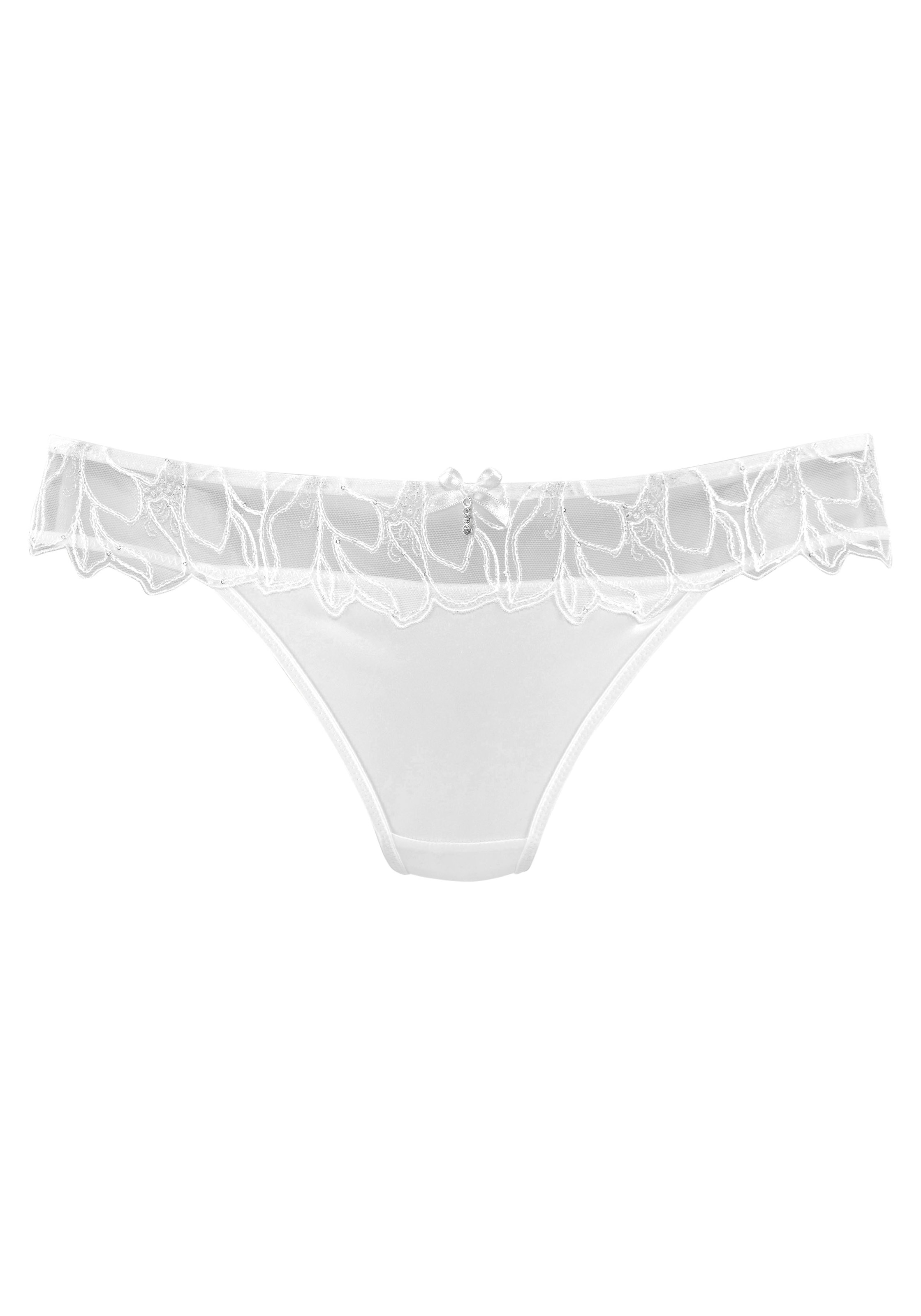 LASCANA Tanga, mit feiner Zierschleife und hübschem Glitzeraccessoire
