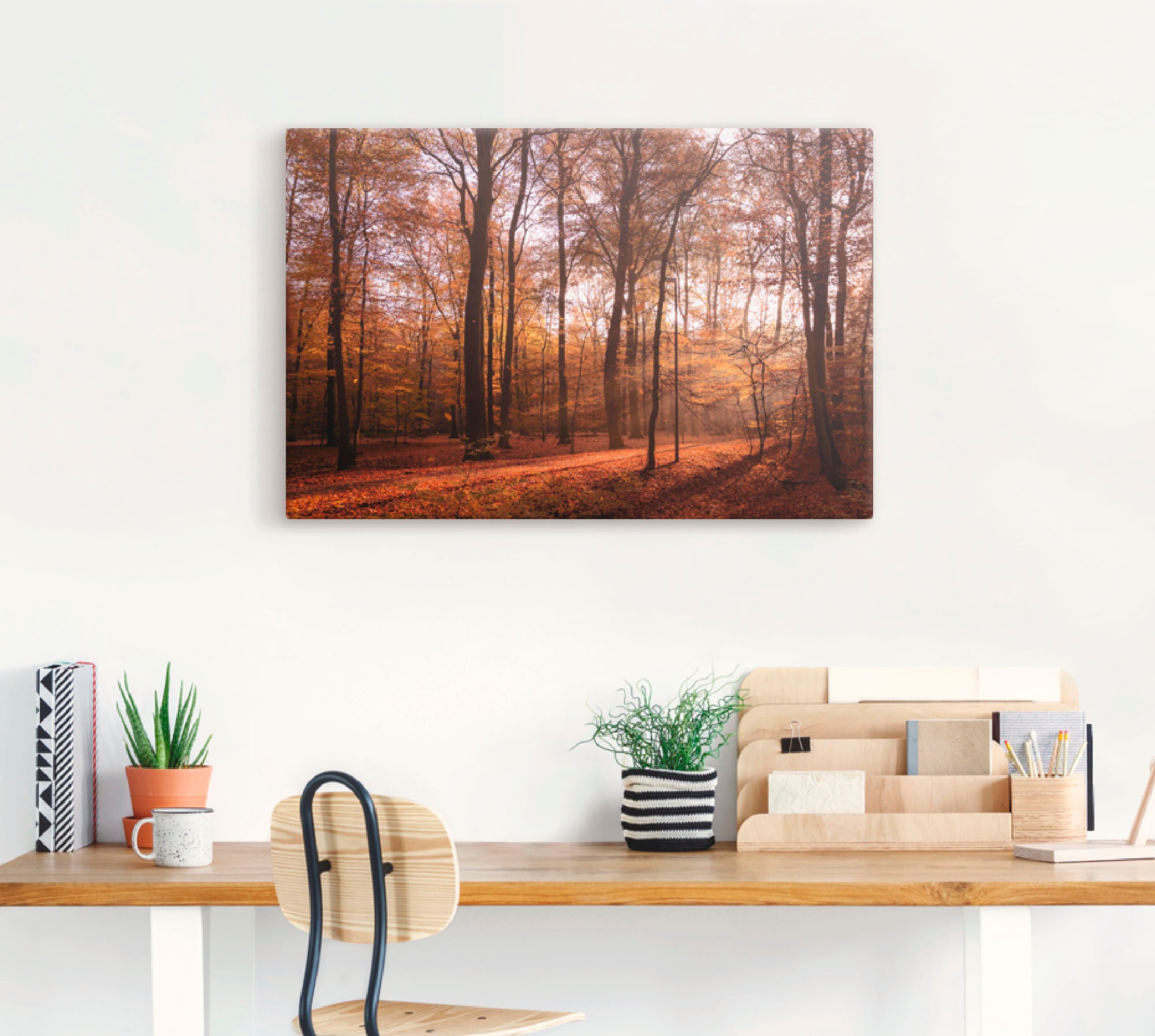 Artland Wandbild »Sonnenaufgang im Herbst II«, Wald, (1 St.), als Alubild, Outdoorbild, Leinwandbild, Poster, Wandaufkleber