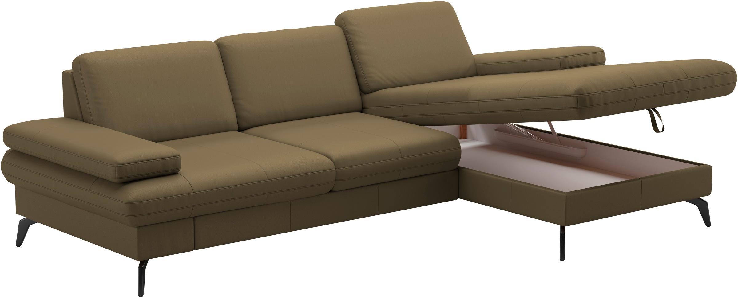 sit&more Ecksofa »Morris L-Form, inkl. Sitztiefenverstellung«, wahlweise mit Armteilverstellung, Bettfunktion & Bettkasten