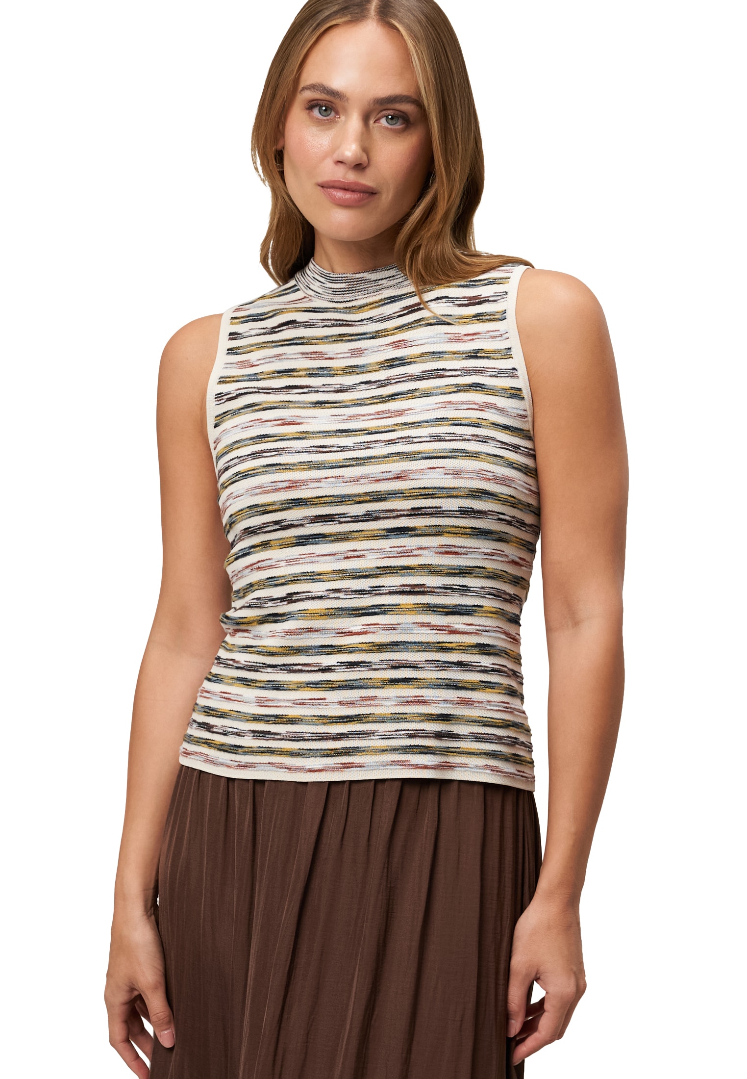 Zero Kurzarmpullover »Stricktop mit Streifen«