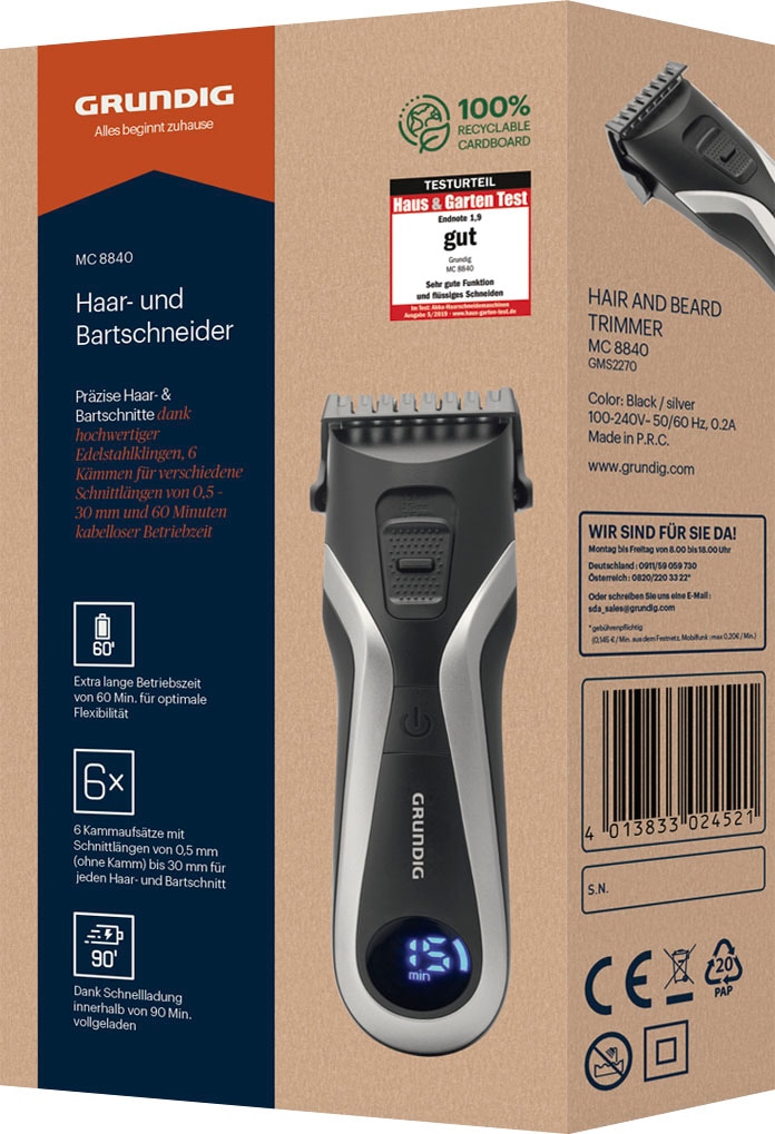 Grundig Haar- und Bartschneider »MC 8840«, 6 Aufsätze kaufen bei OTTO