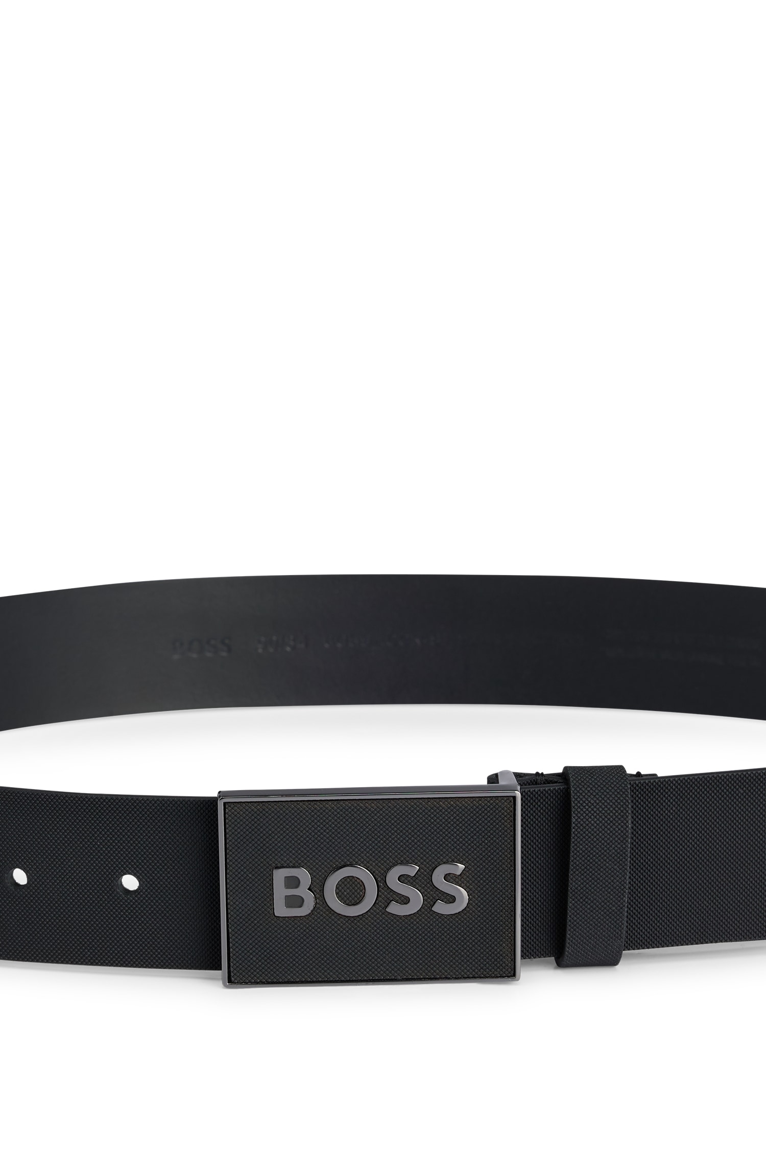 BOSS Ledergürtel »Boss Icon-S1 Sz40«, mit großem BOSS Schriftzug auf der Schnalle