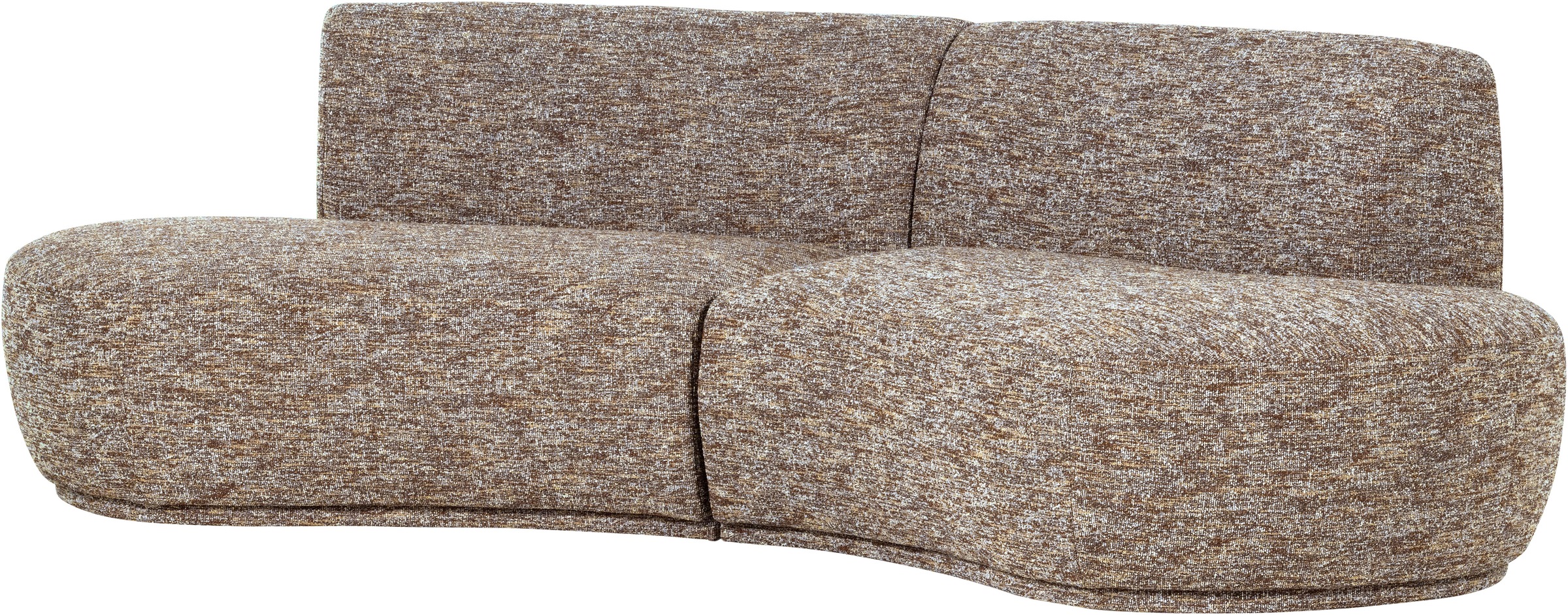 WOOOD 4-Sitzer »Batavier 4-Sitzer Melange-Webstoff halbrunde Form B254 x T122x H74 cm« Tragkraft 320 kg, Ausgezeichnete Verschleißfestigkeit, mit Zierkissen