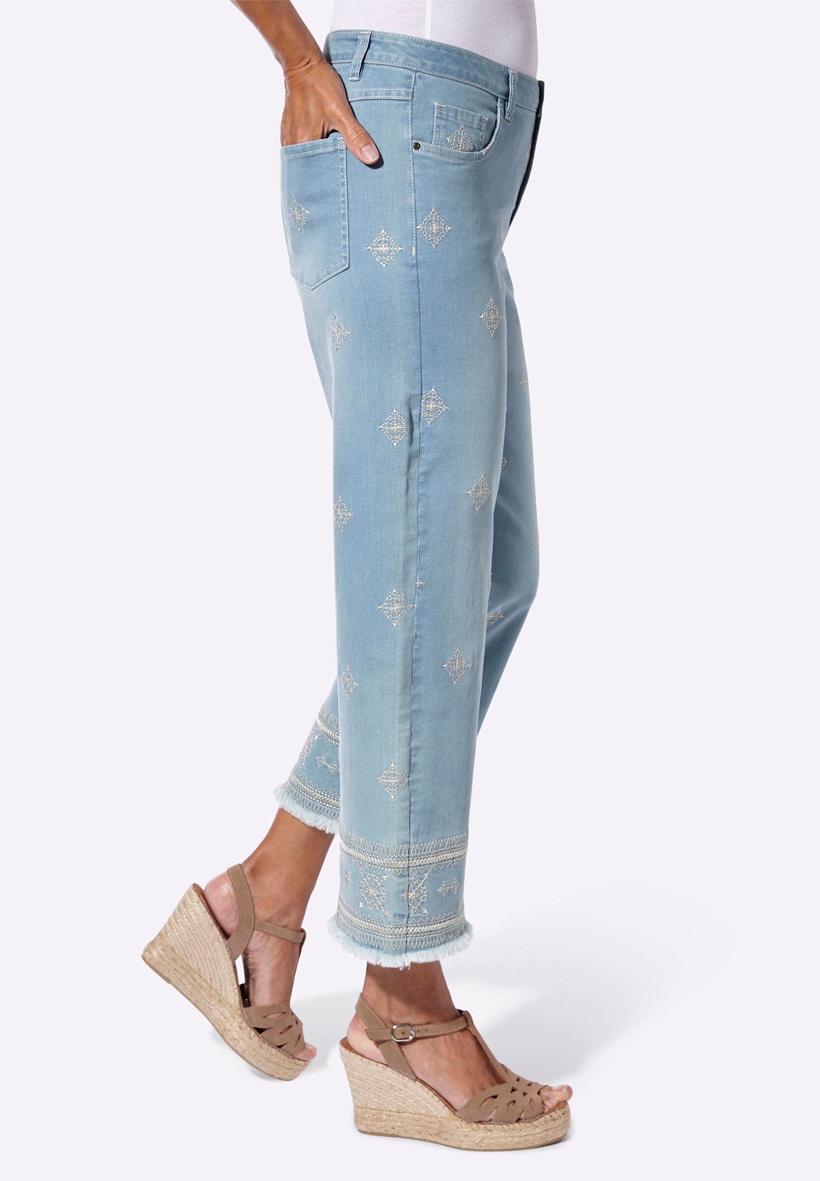 Witt 5-Pocket-Jeans »7/8-Jeans 7/8-Jeans mit Kontrast-Stickerei«