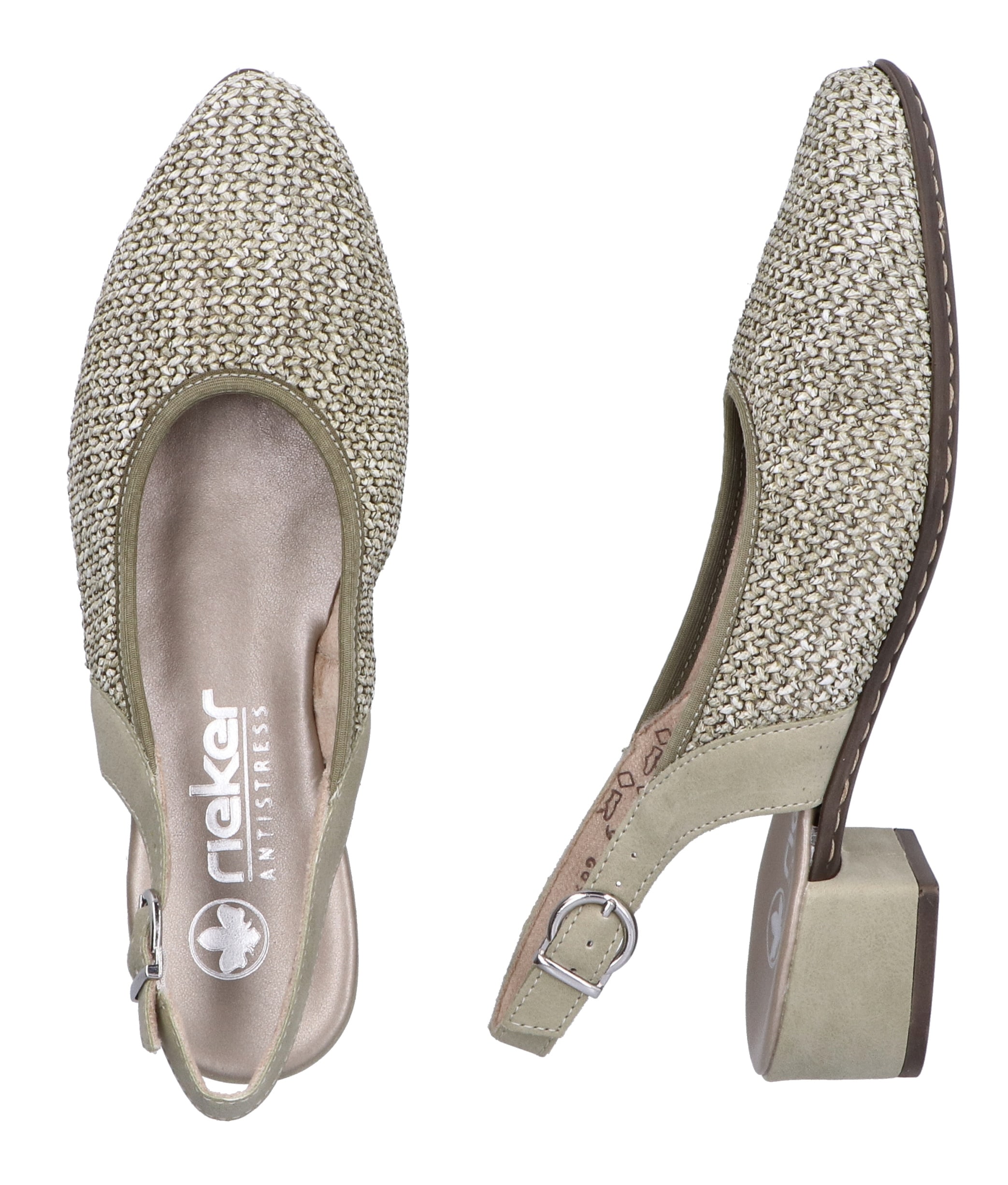 Rieker Slingsandale  Sommerschuh, Festtagsschuh, Blockabsatz, mit Riemchen