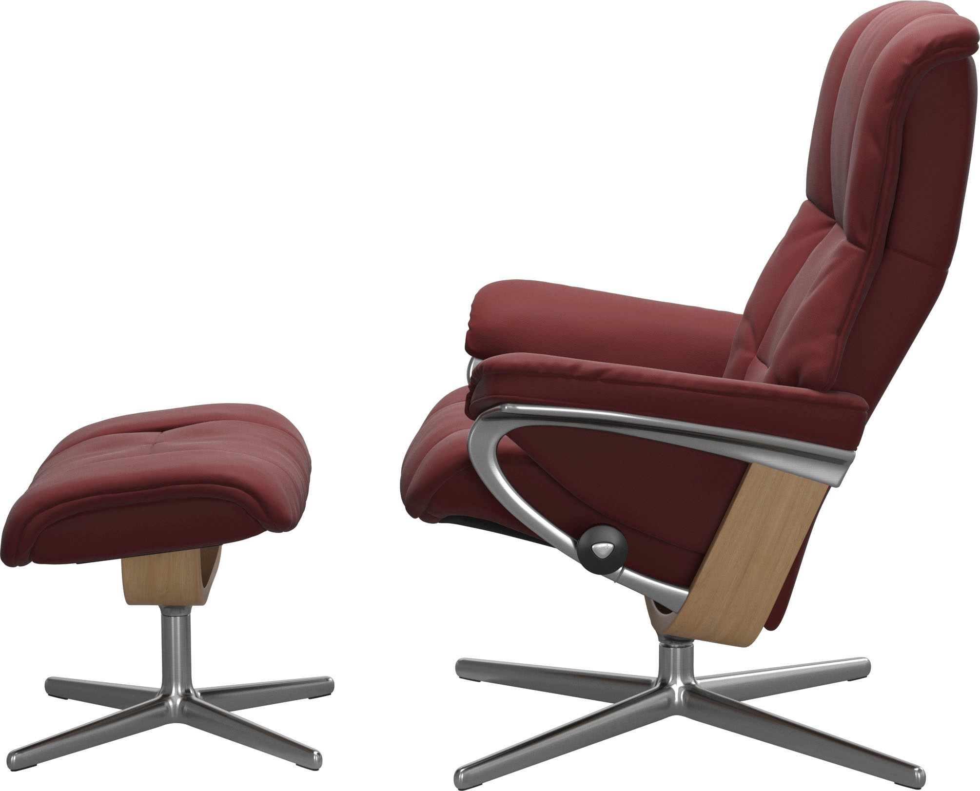 Stressless® Relaxsessel »Mayfair«, (Set, Relaxsessel mit Hocker), mit Hocker, mit Cross Base, Größe S, M & L, Holzakzent Eiche
