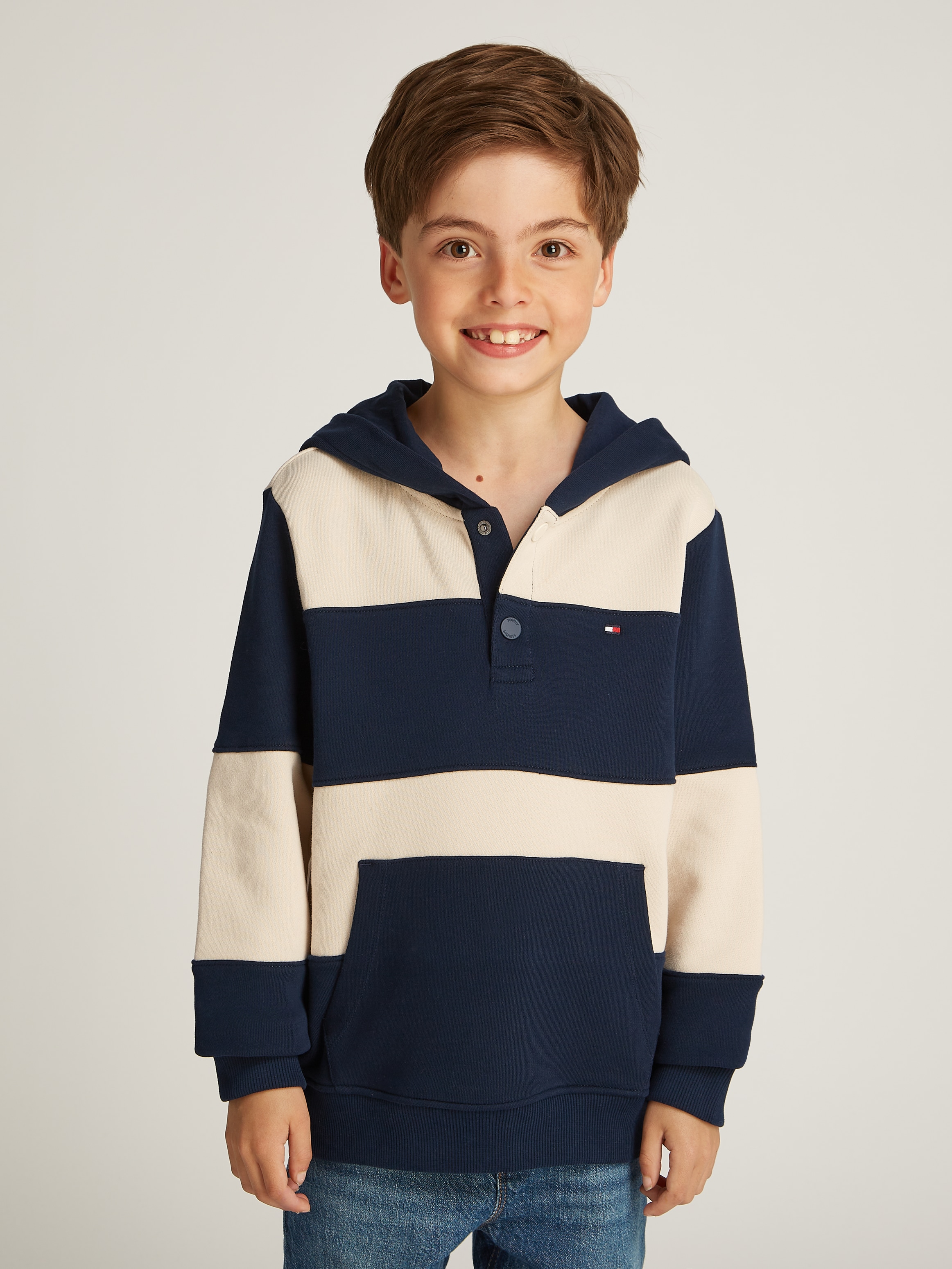 TOMMY HILFIGER Kapuzensweatshirt »STRIPED REG HOODIE«, im Streifendesign