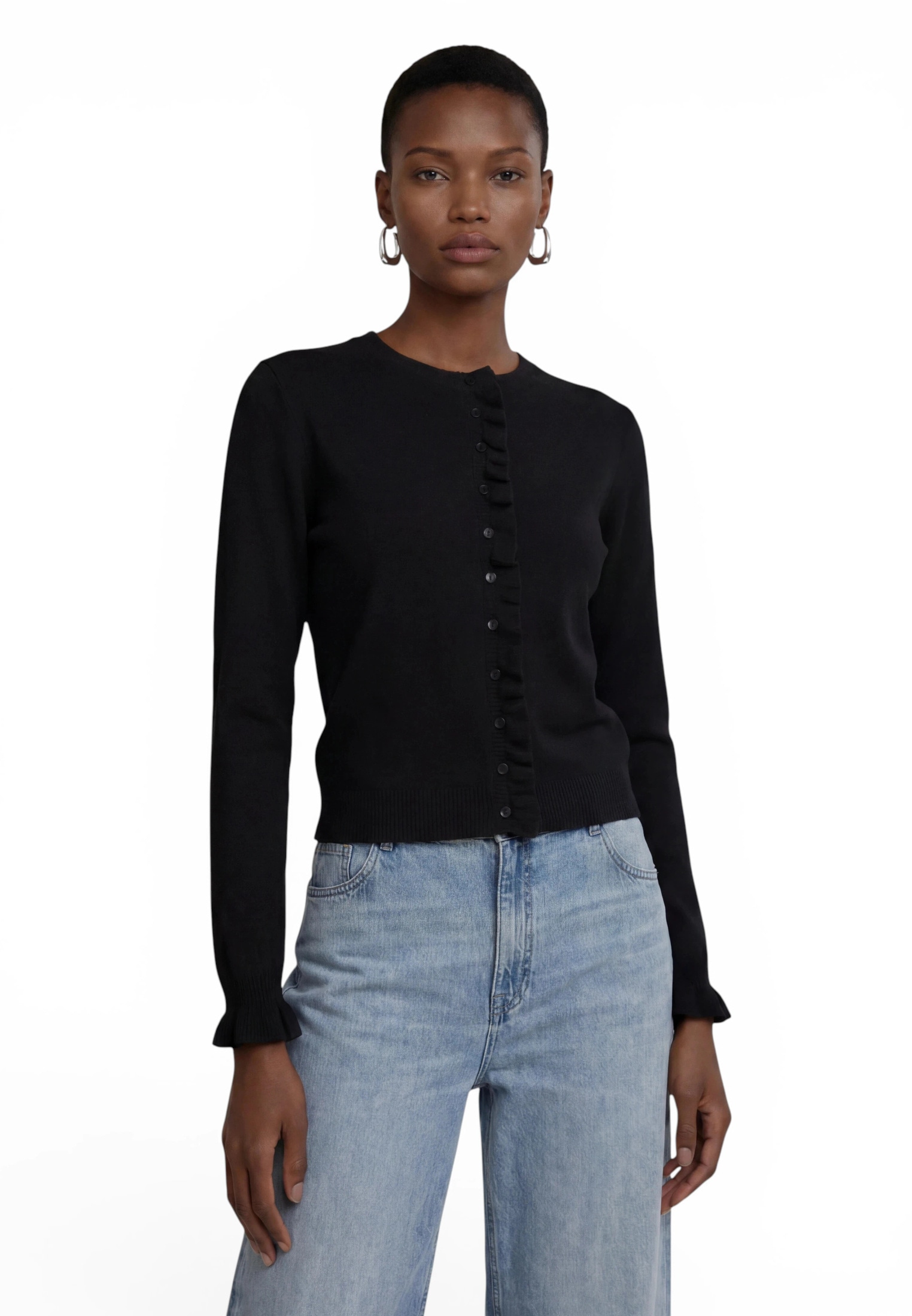Zero Cardigan »Strick-Cardigan mit Rüschen«