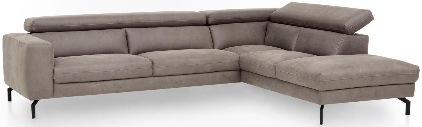 PLACES OF STYLE Ecksofa »Olanta, modern und bequem, Breite 305cm, Fuß 16cm hoch, L-Form« mit verstellbaren Kopfstützen