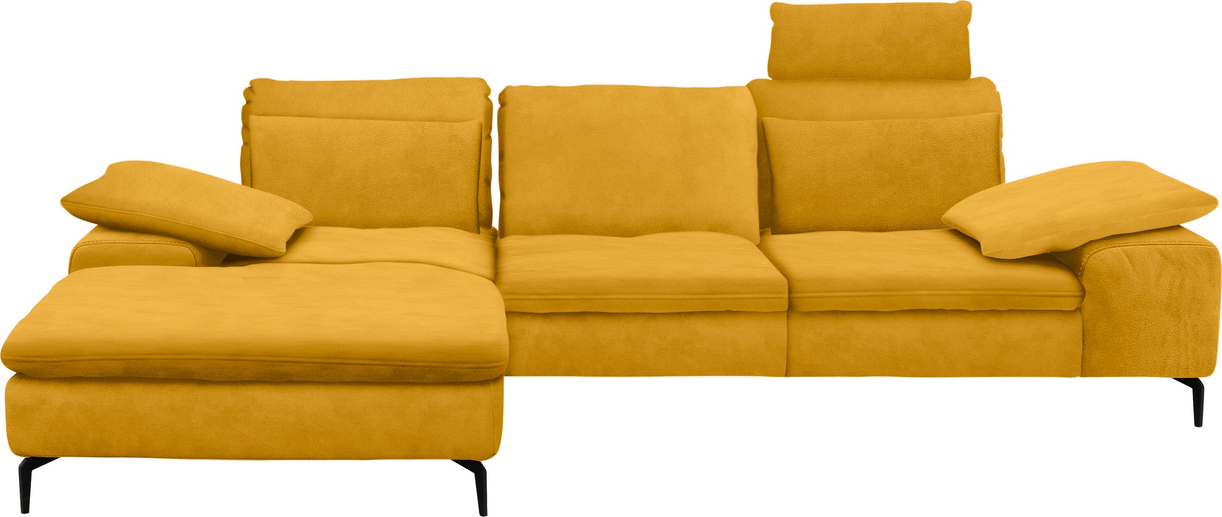 W.SCHILLIG Ecksofa »valentinoo, Designsofa, bequem, elegant und zeitlos, L-Form«, (Set), inklusive Hocker, mit Sitztiefenverstellung, Breite 299 cm
