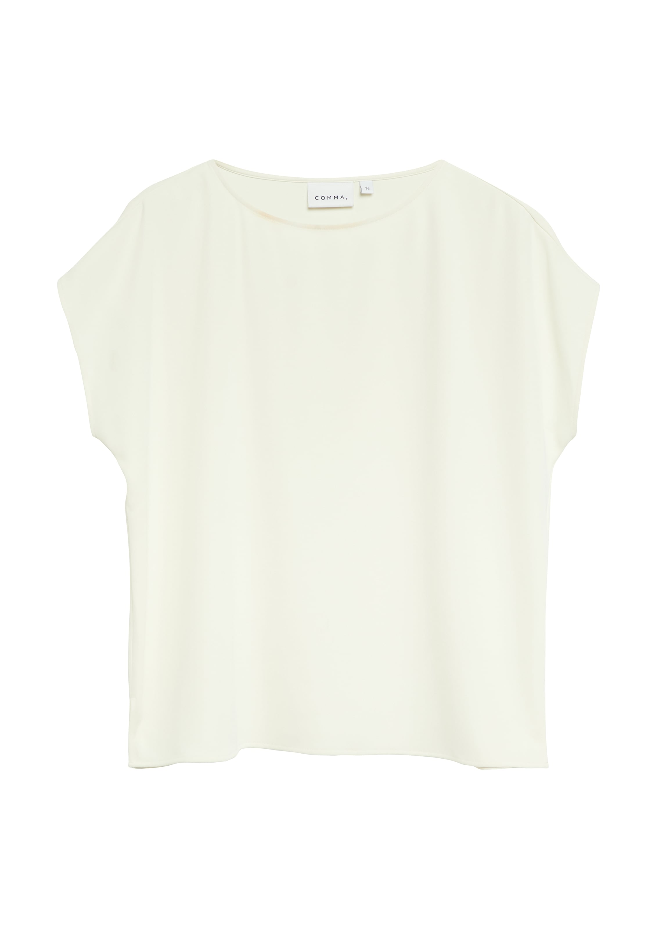 Comma Kurzarmbluse Sommerbluse - unifarben - mit Stretch