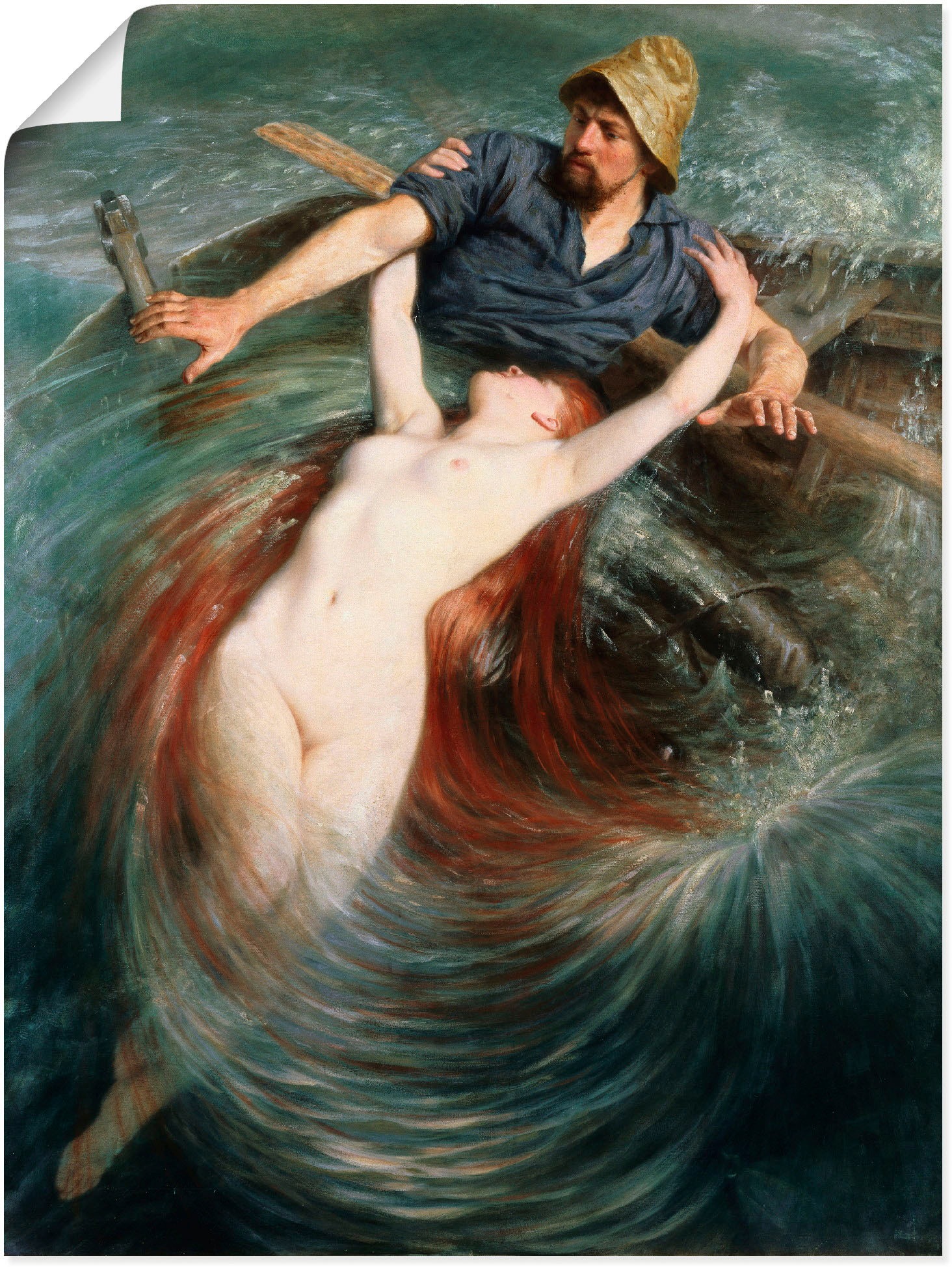 Artland Wandbild »Ein Fischer in Fantasie, bei Leinwandbild, als klassische Fängen Größen den Sirene.«, einer Poster (1 in online Wandaufkleber St.), oder OTTO versch