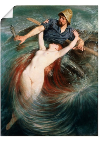 Artland Wandbild »Ein Fischer in den Fängen einer Sirene.«, klassische Fantasie, (1... kaufen
