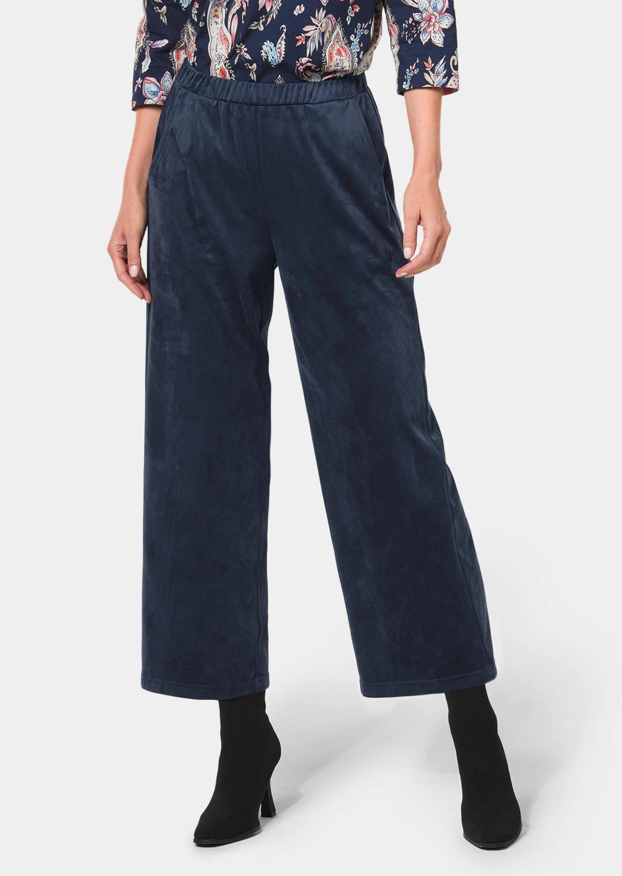 GOLDNER 7/8-Hose »Kurzgröße Kurzgröße - Trendstarke Culotte in Velourslederoptik«