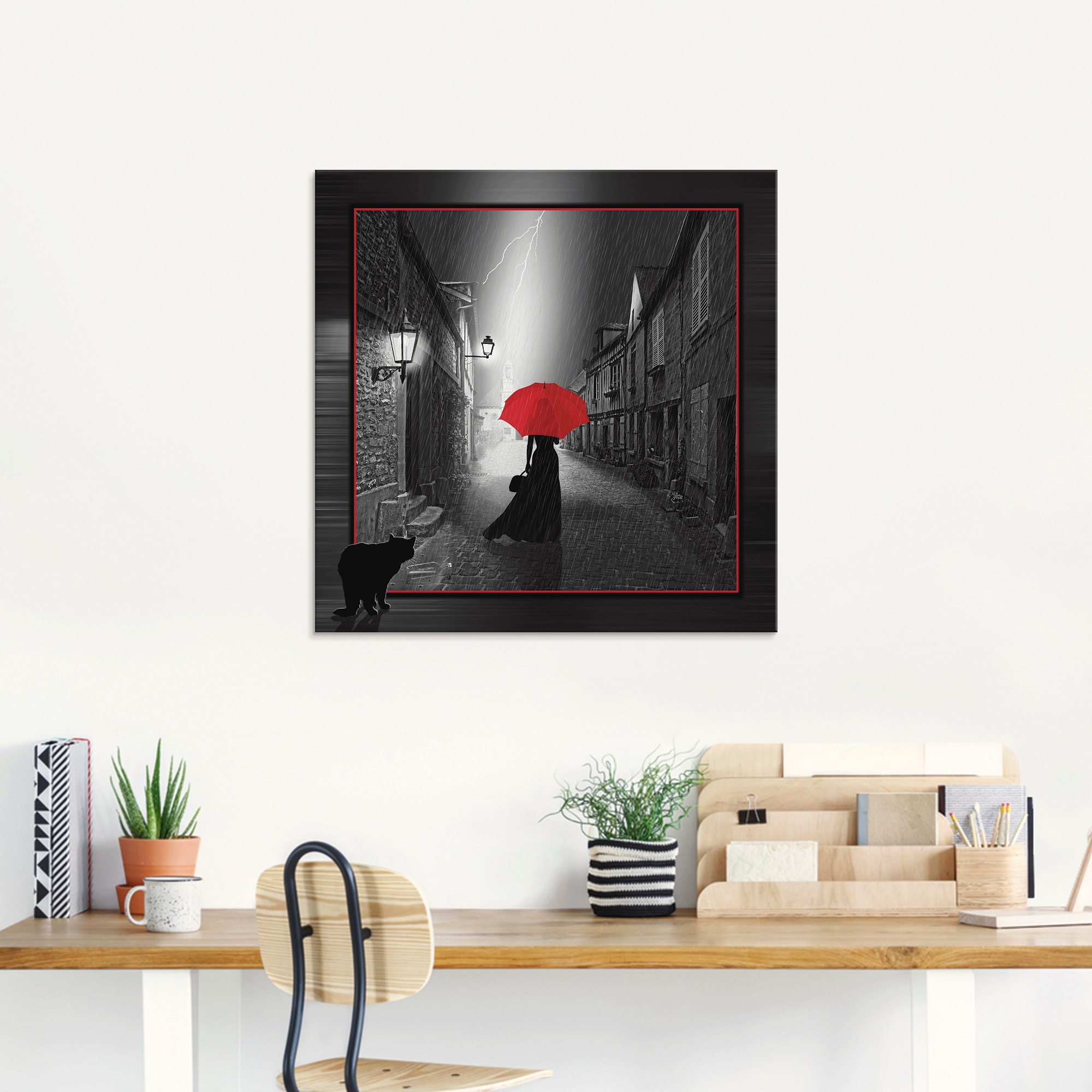 Artland Glasbild »Die Frau mit dem roten Schirm 2«, Frau, (1 St.), in  verschiedenen Größen bestellen im OTTO Online Shop