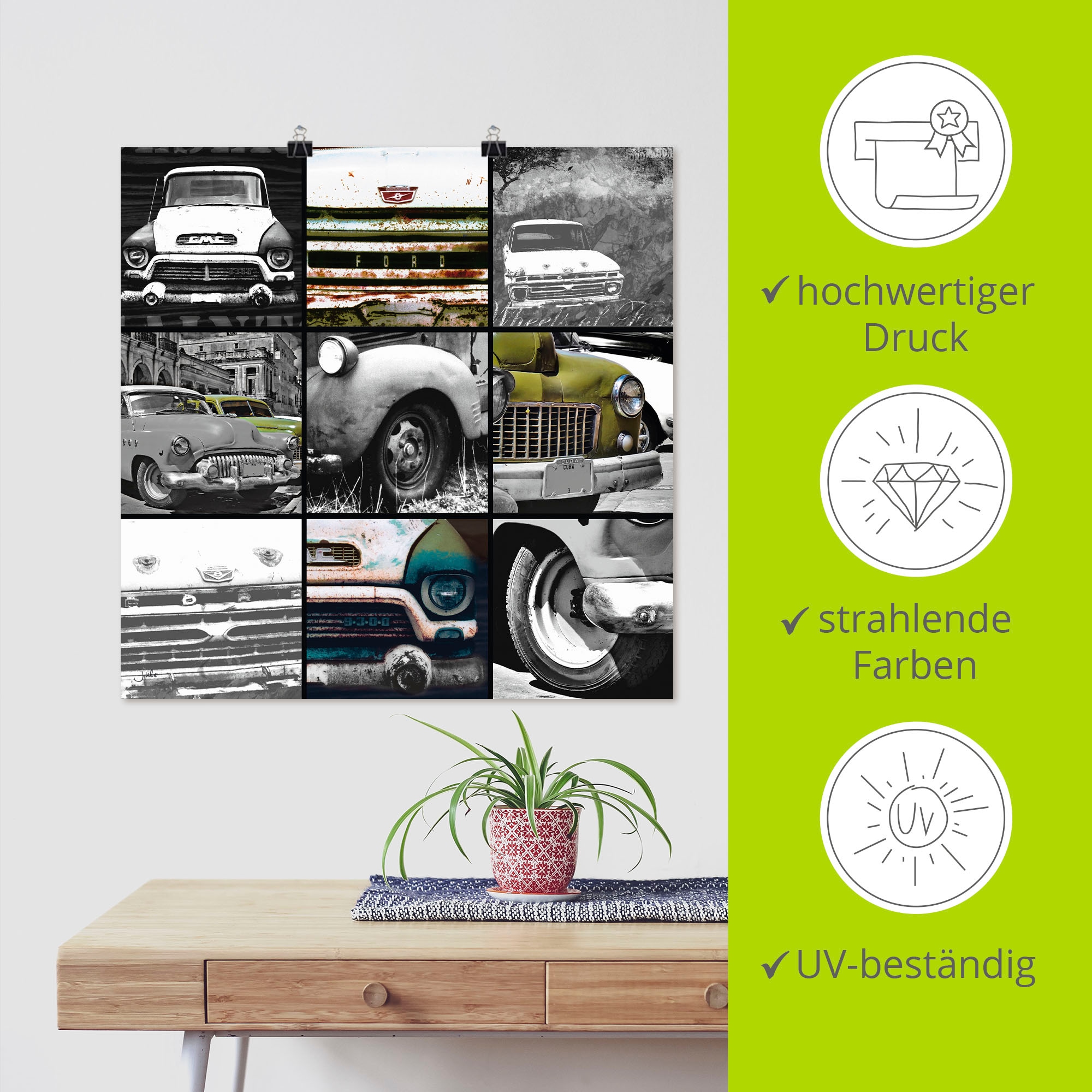 Artland Wandbild »Autos I«, Auto, (1 St.), als Alubild, Outdoorbild, Poster in verschied. Größen