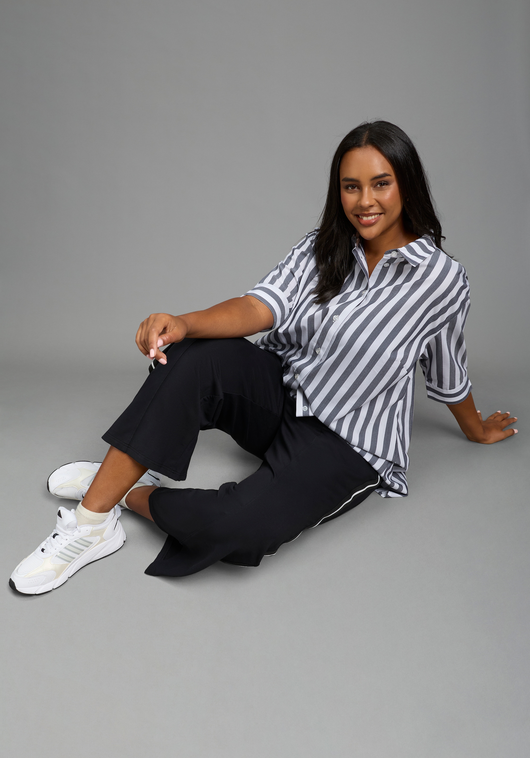 Laura Scott CURVE Klassische Bluse »Große Größen« femininer Stil, aus Baumwolle, Polyester und Elasthan