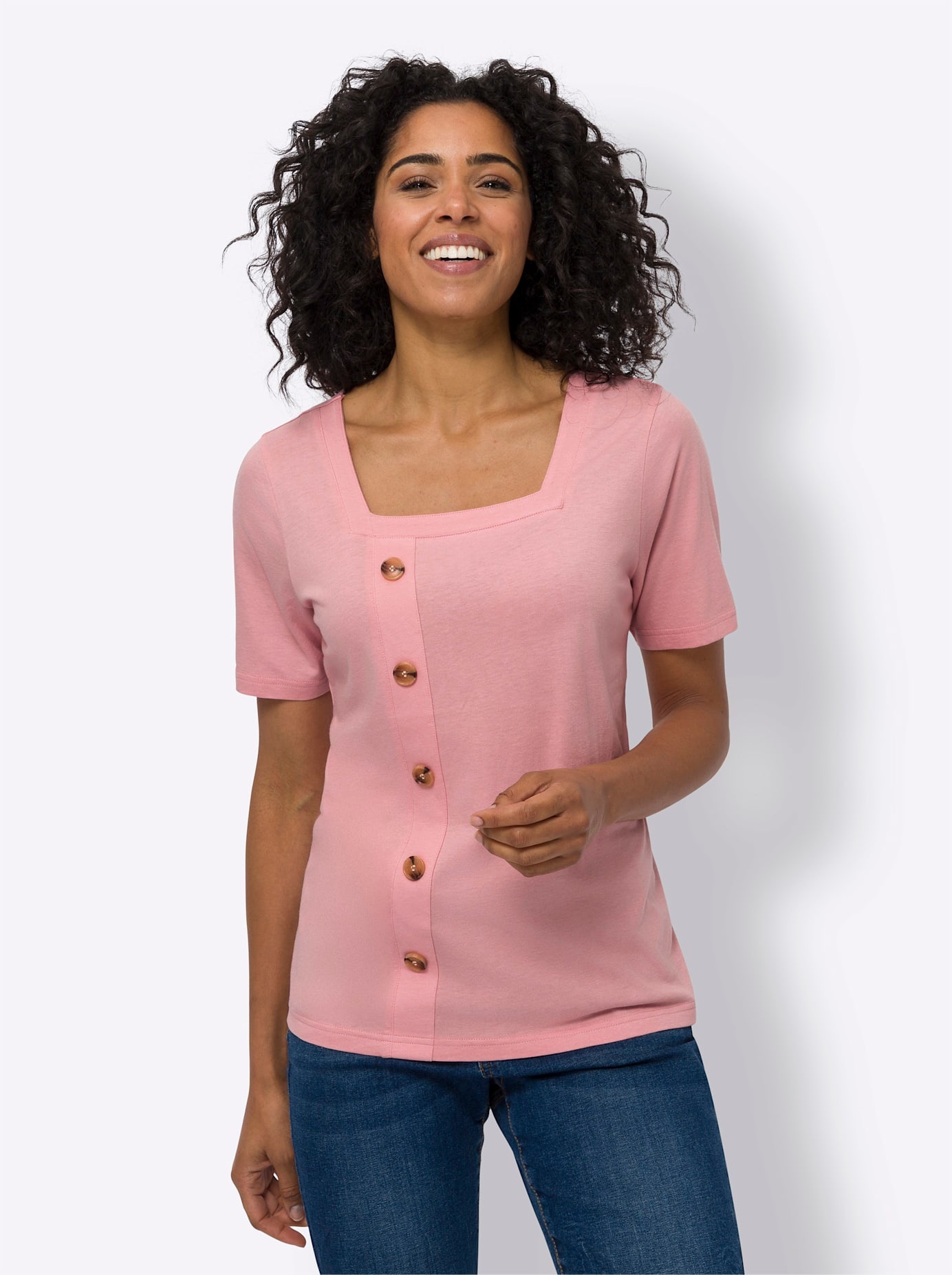 Classic Basics Damen Kurzarmshirt »Kurzarm-Shirt« 1 Stk. tlg. in rosa, Größe 50