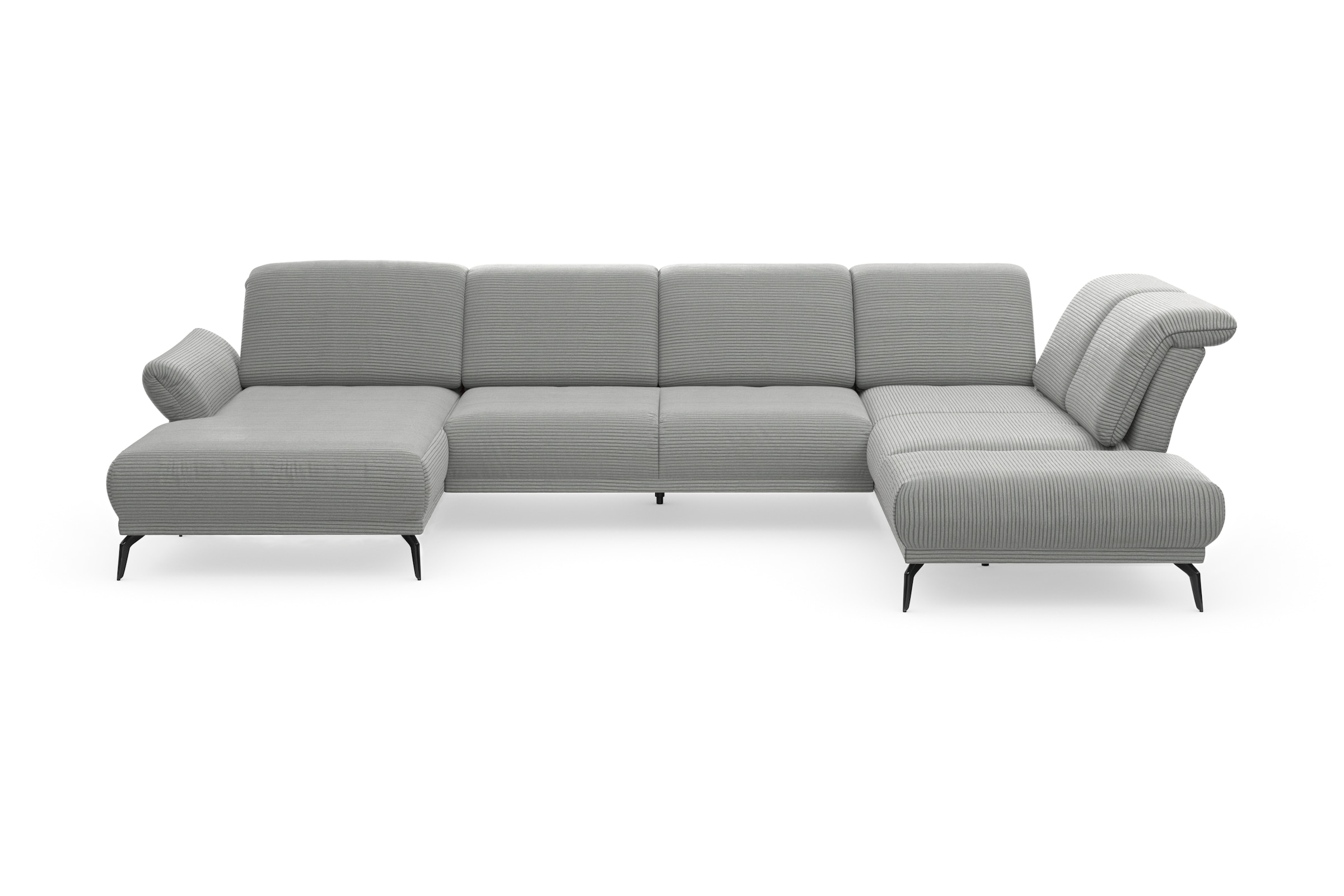 INOSIGN Wohnlandschaft »Coco U-Form«, Sitztiefen-, Arm- und Kopfteilverstellung, Cord-Bezug, Fußhöhe 15 cm