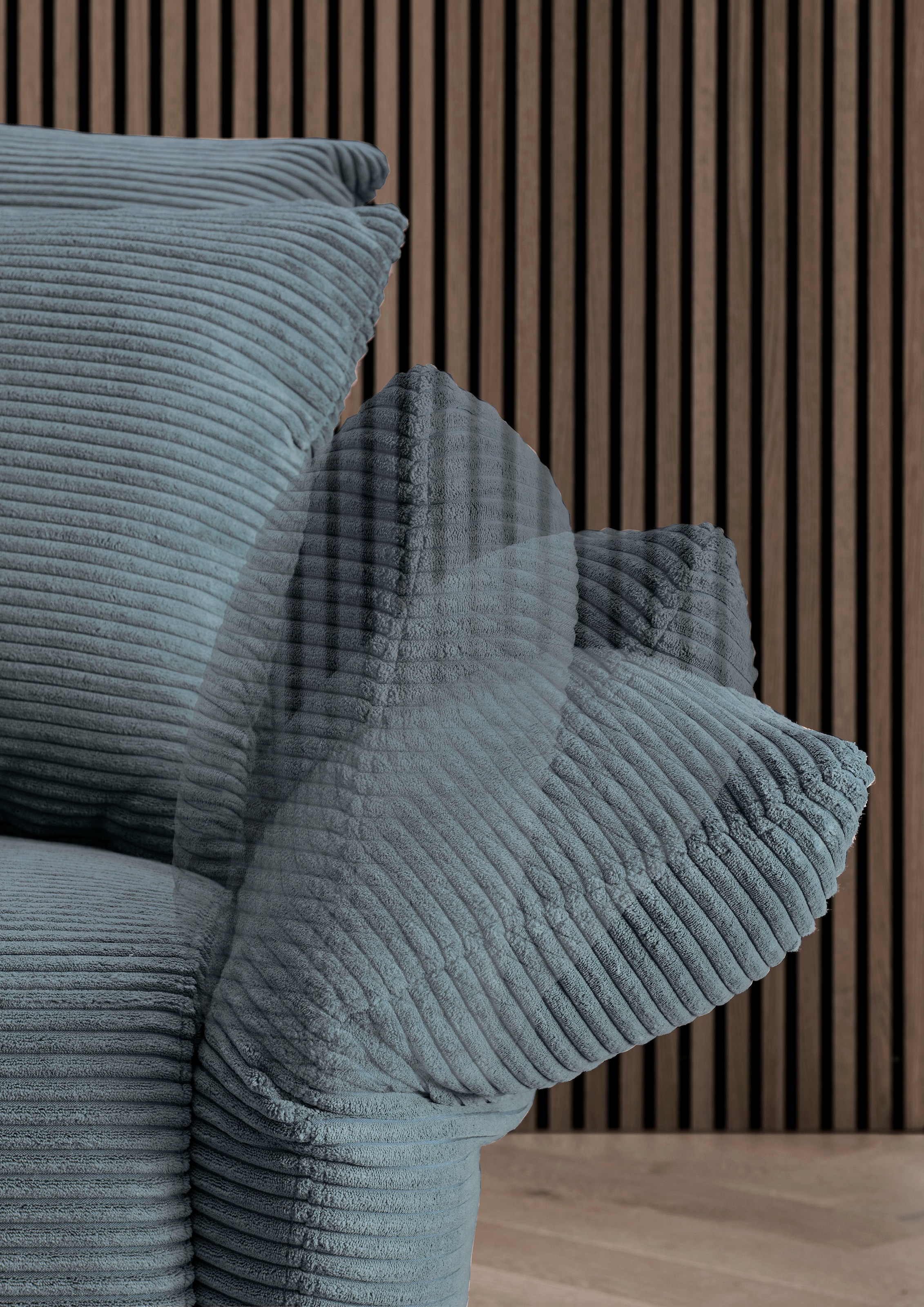 Home affaire Ecksofa »Lazio modern und bequem, schmale Armlehnen, tolle Detailverarbeitung« zwei verschiedene Fußfarben wählbar