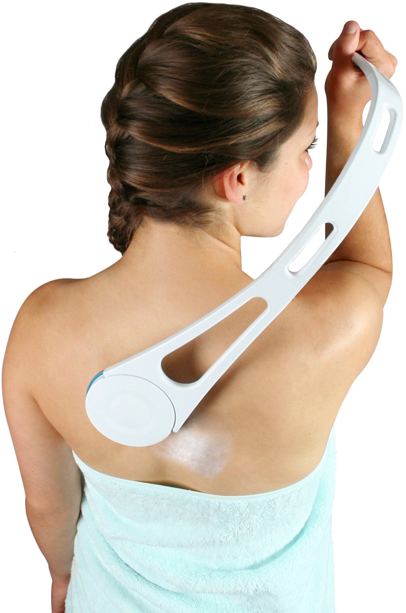 Hydas Rückencremer »Easy Free mit teilbarem U-Griff, erreicht mühelos alle Körperpartien«, Für Bodylotion, Sonnencreme, Duschgel. Mit extra Duschschwamm