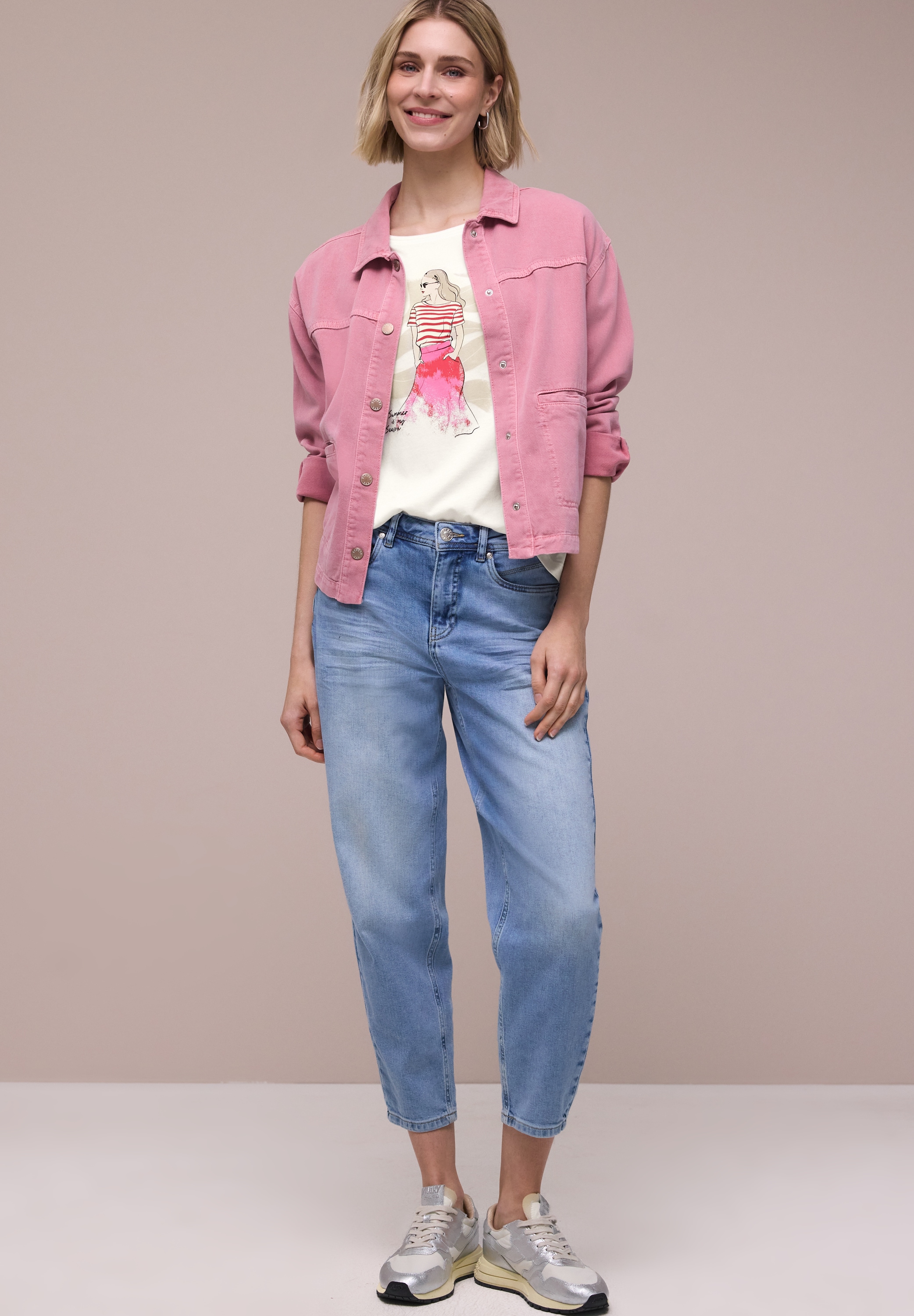STREET ONE Kurzarmshirt Sommershirt mit modischer Frontprint