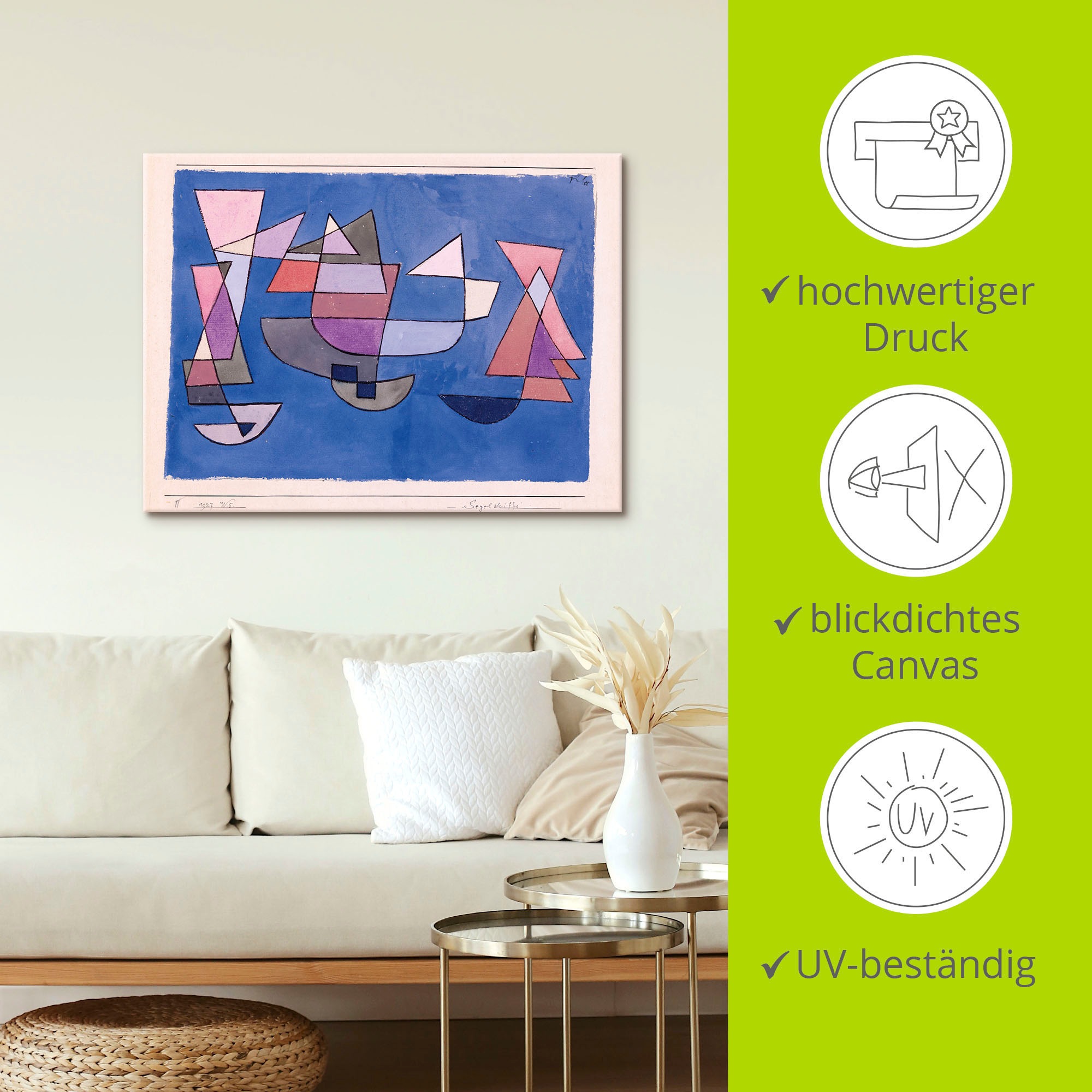 Artland Wandbild »Segelschiffe. 1927«, Muster, (1 St.), als Alubild, Leinwandbild, Wandaufkleber oder Poster in versch. Größen
