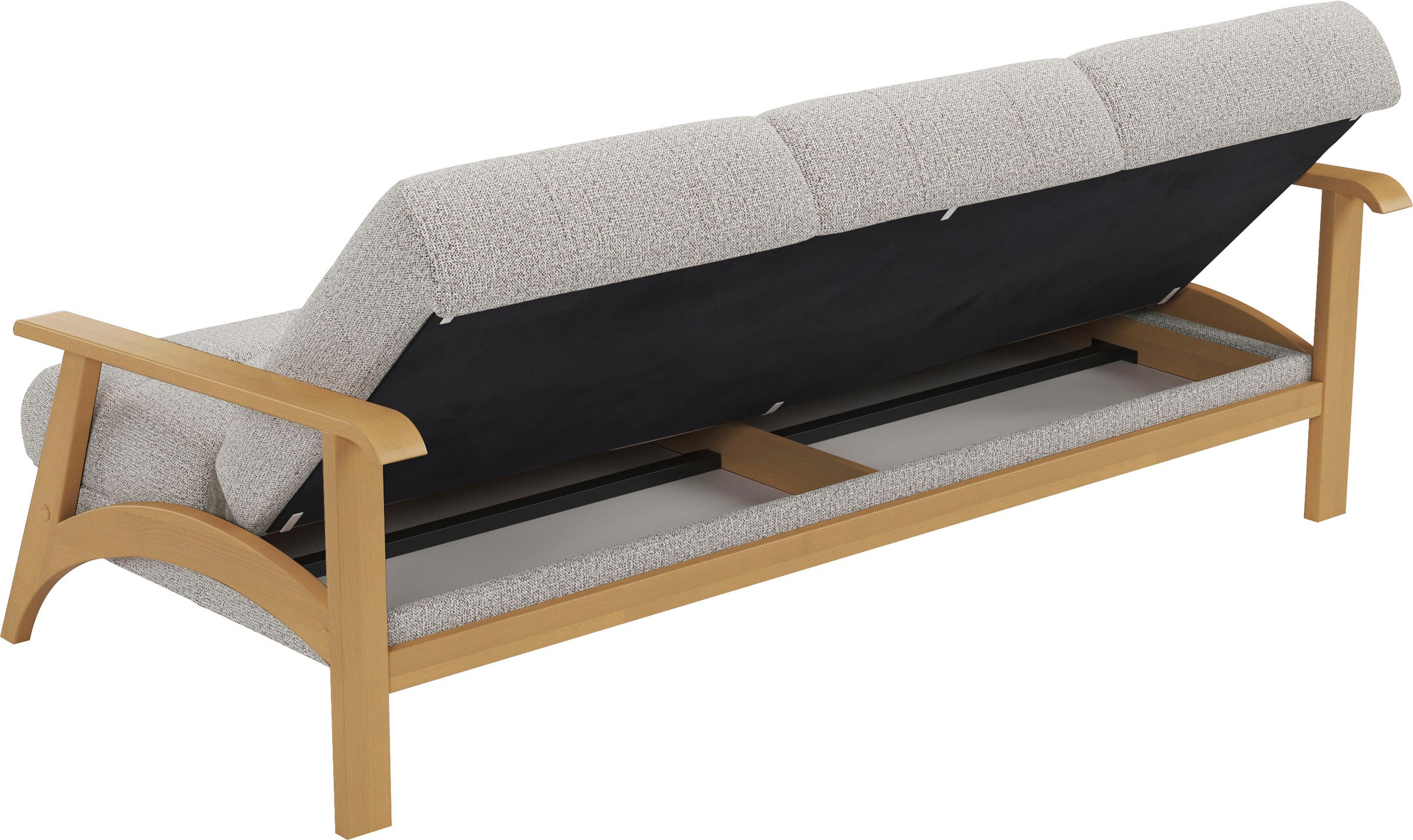 sit&more 3-Sitzer »Billund«, Armlehnen aus eichefarbigem Buchenholz, verschiedene Bezüge und Farben