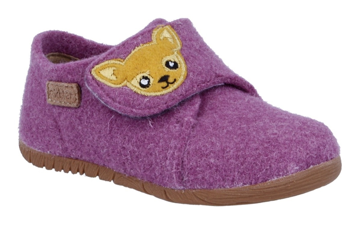 Richter Mädchen Hausschuh »Filzi WMS: Mittel« Hüttenschuh, Klettschuh mit WMS, Größenschablone zum Download, Größe 28