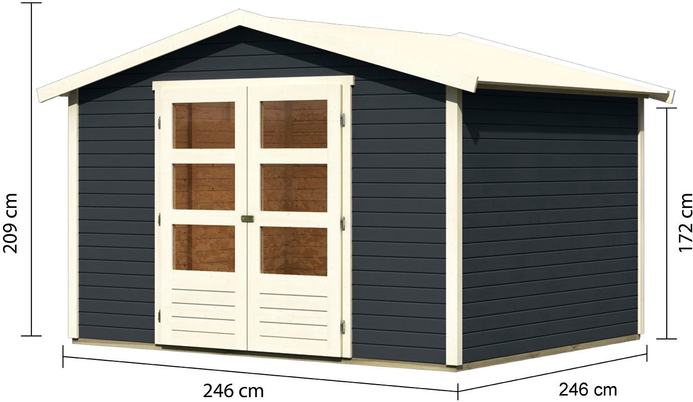 Karibu Gartenhaus »»Amberg 4««, naturbelassen, anthrazit oder terragrau