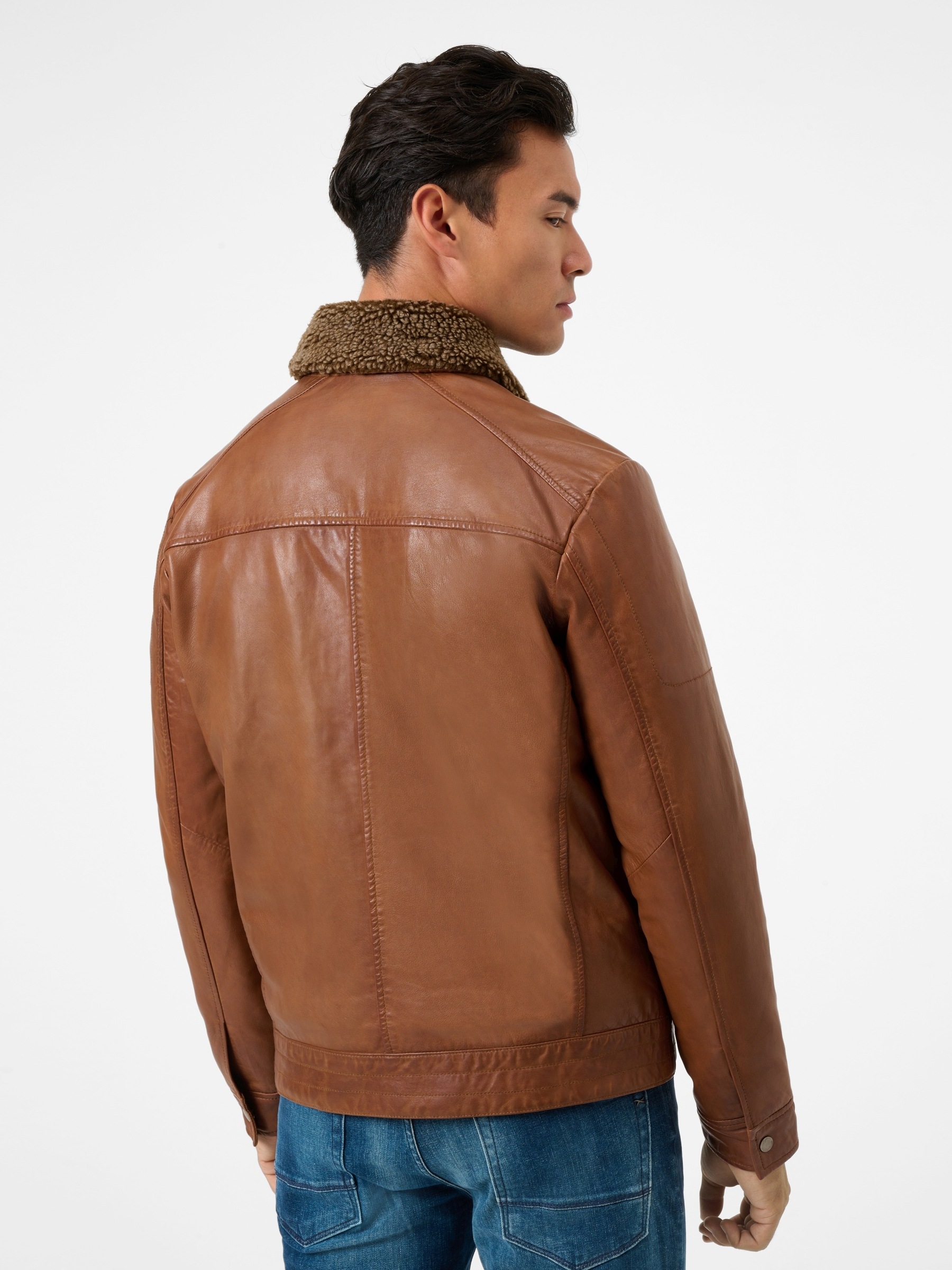 RICANO Lederjacke »Lederjacke Dino« ohne Kapuze Handgefertigt aus echtem Leder