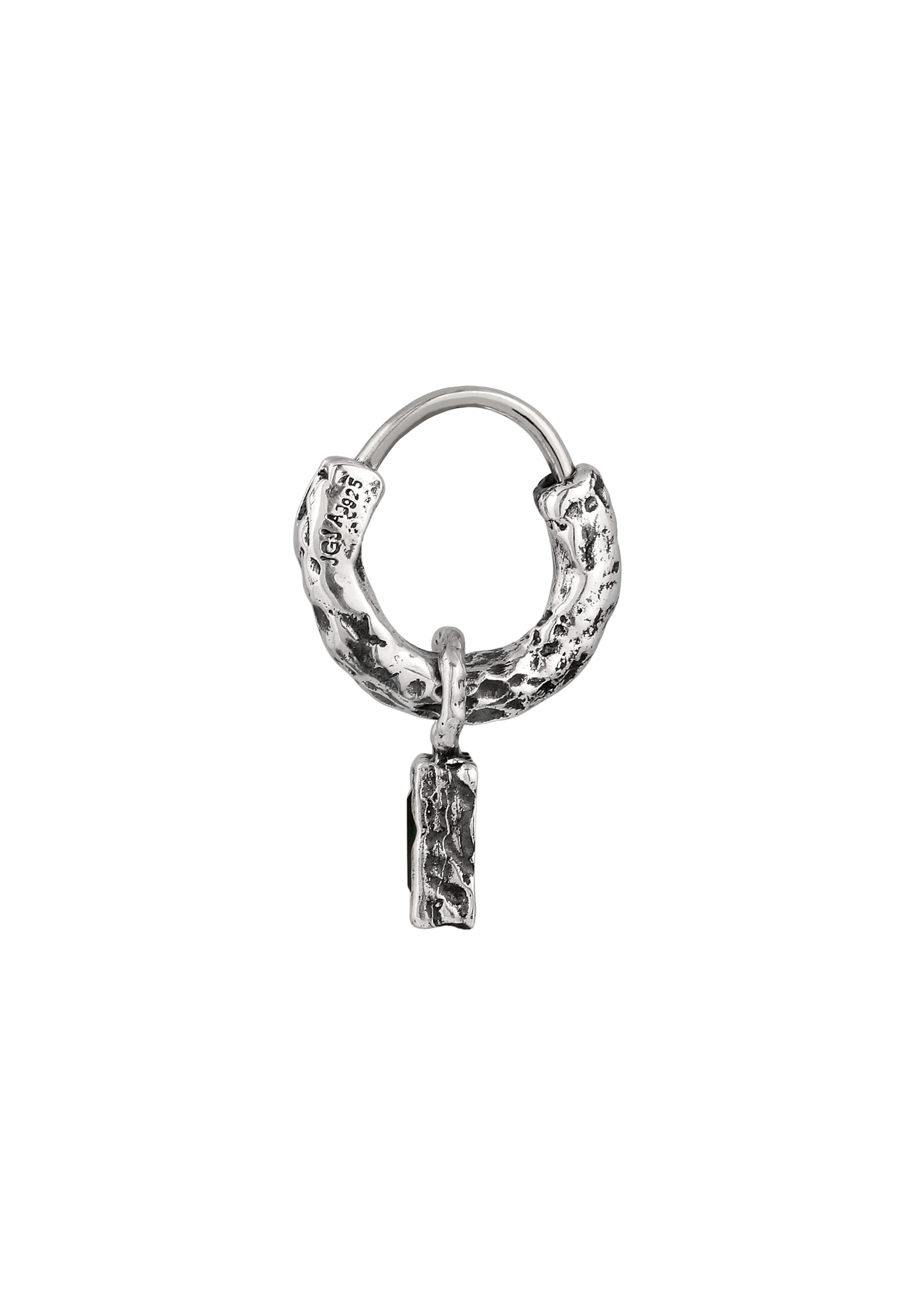 HAZE & GLORY Paar Creolen »Ohrringe Creole Synthetischer Smaragd Synthetik Grün 925 Sterling Silber«