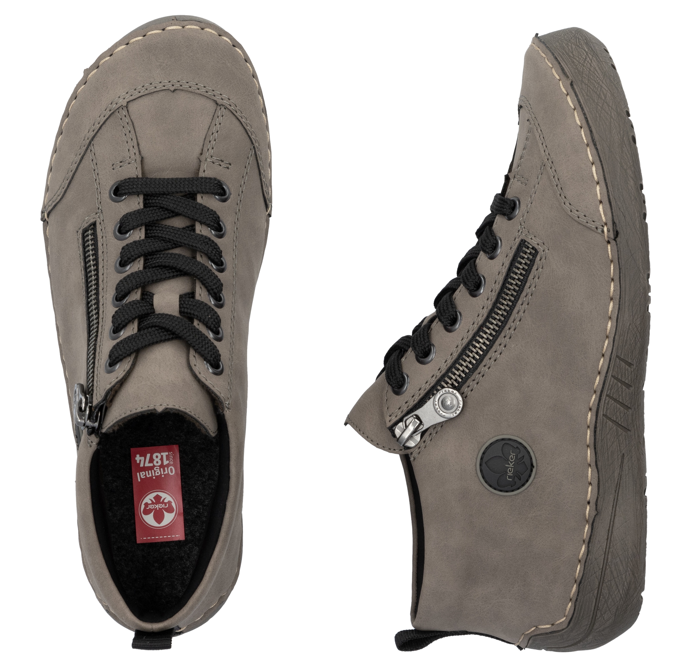 Rieker Schnürboots, Sneaker, Schnürschuh, Outdoorschuh mit Reißverschluss