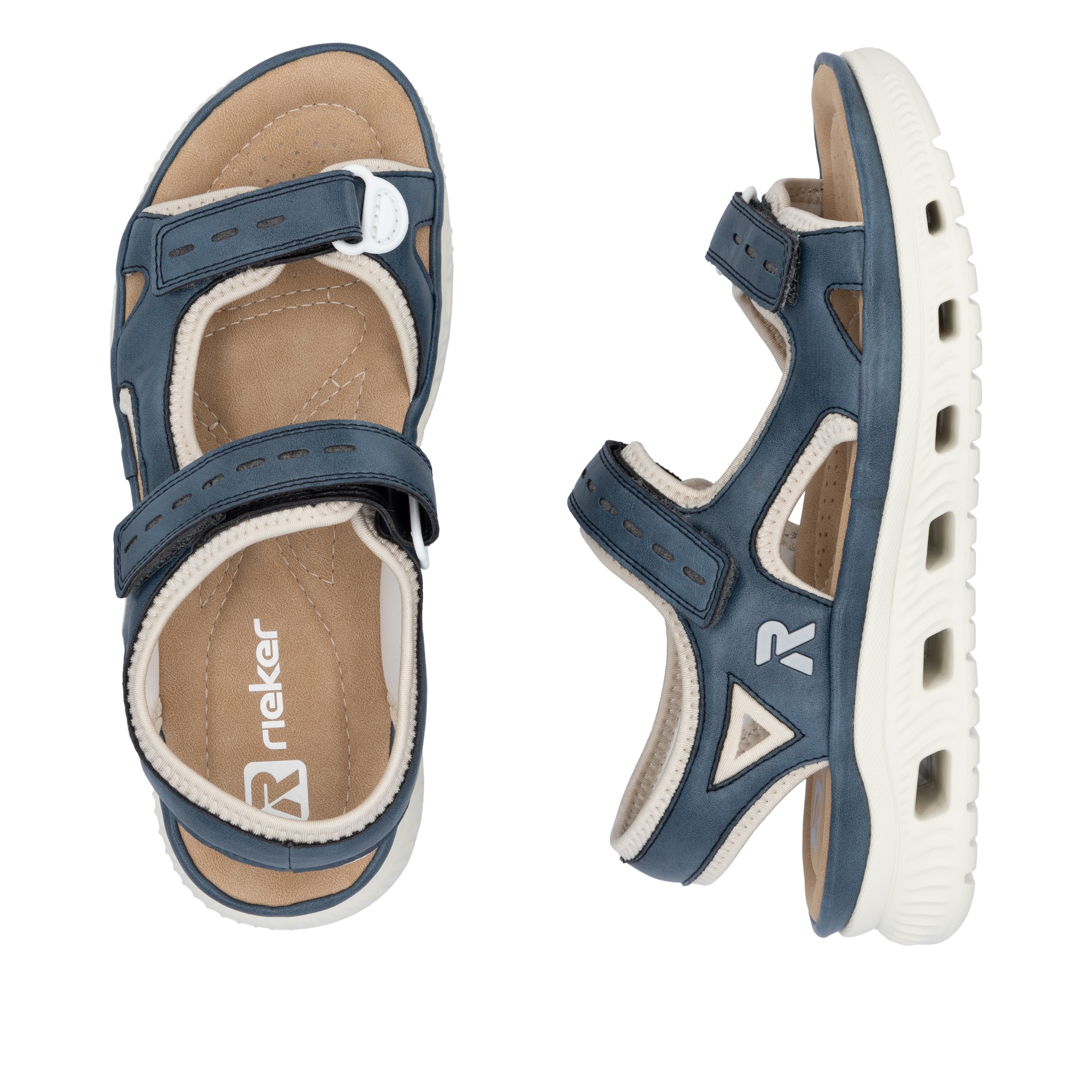 RIEKER Sport Sandale »Outdoorsandale«, Sommerschuh, Sandalette, Plateauabsatz, mit Klettverschlüssen